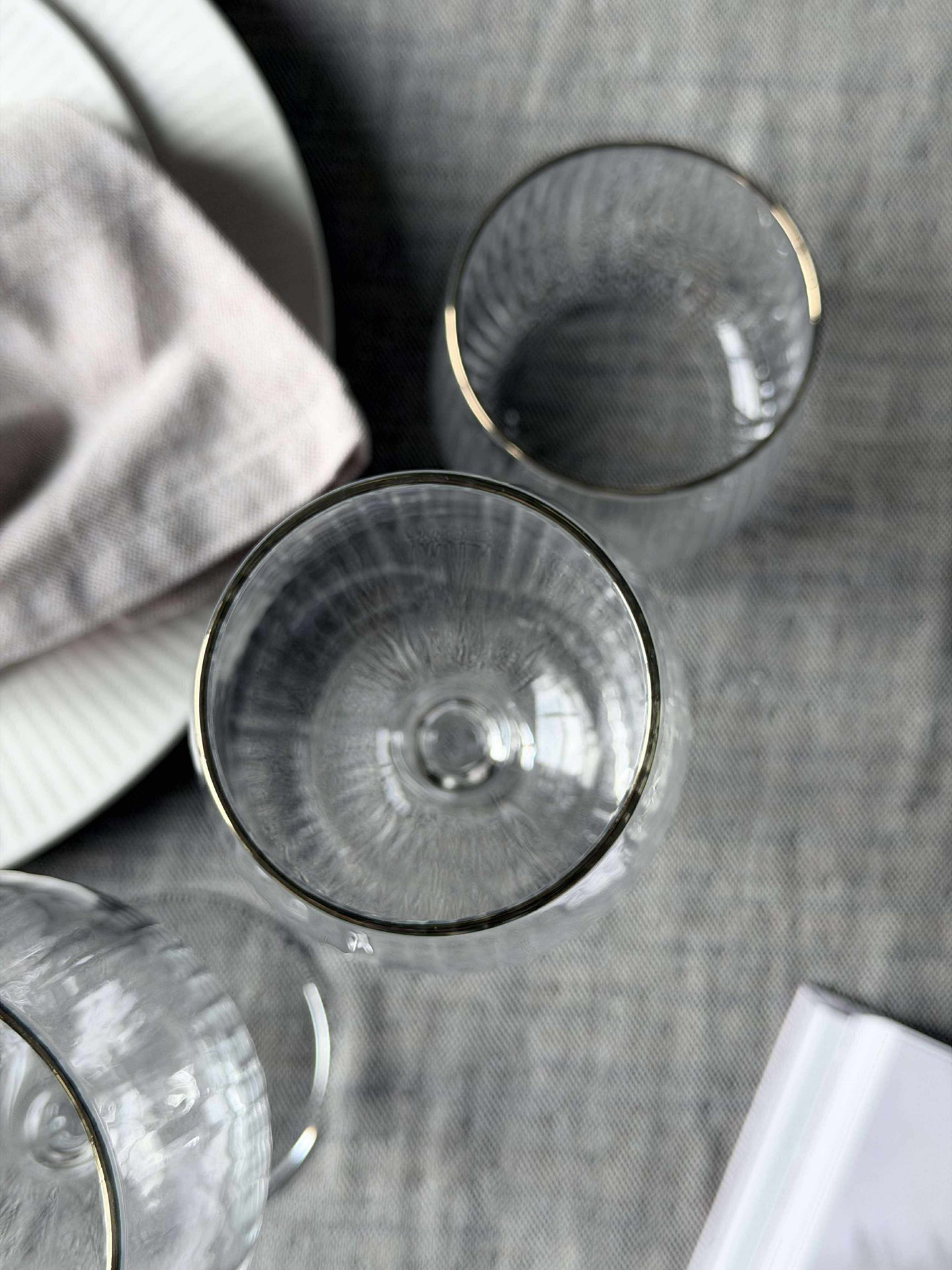 Vinglass Riflet med gullkant - 4 stk. 350 ml