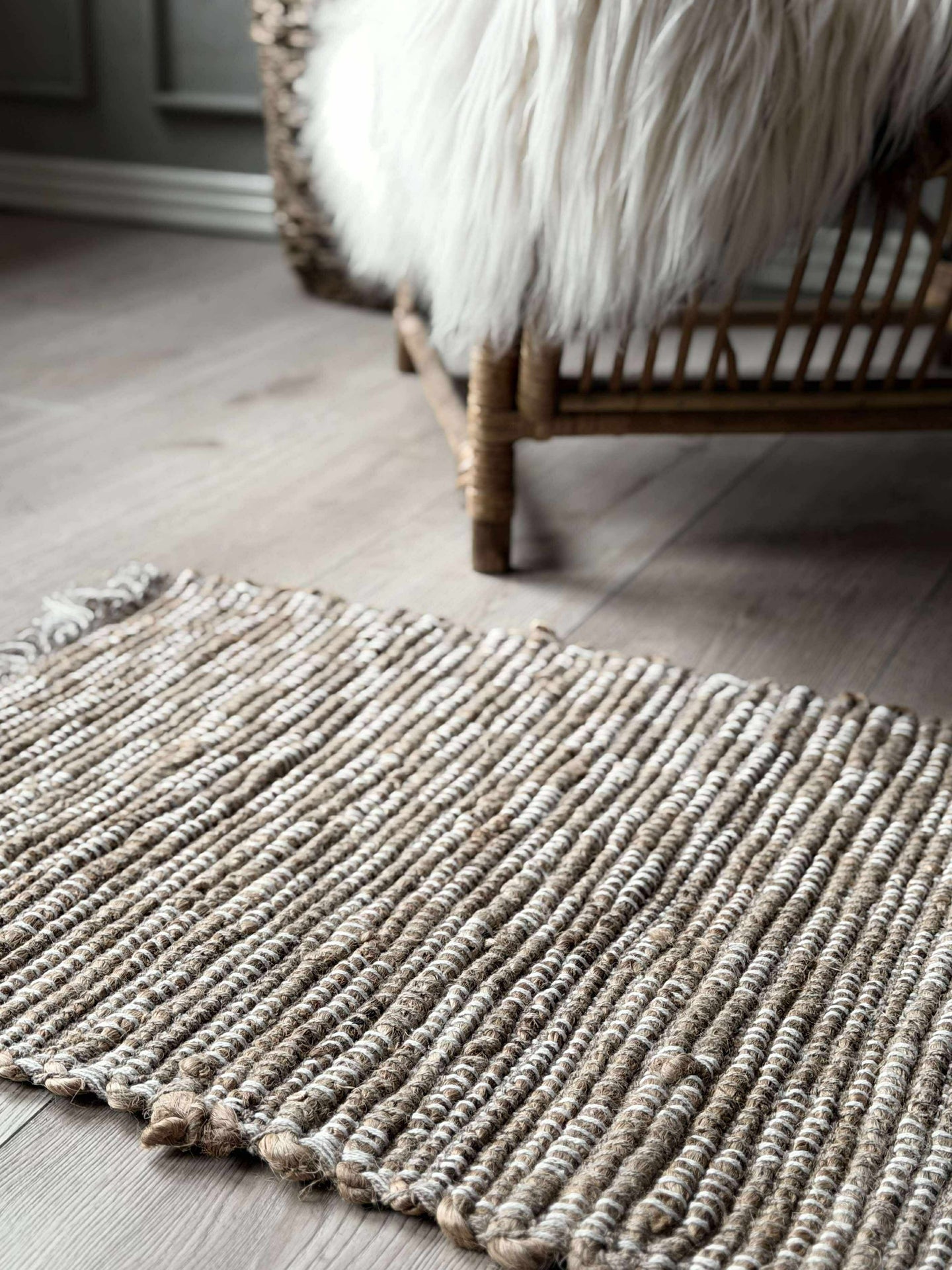 Dørmatte Jute med fryns - Natur