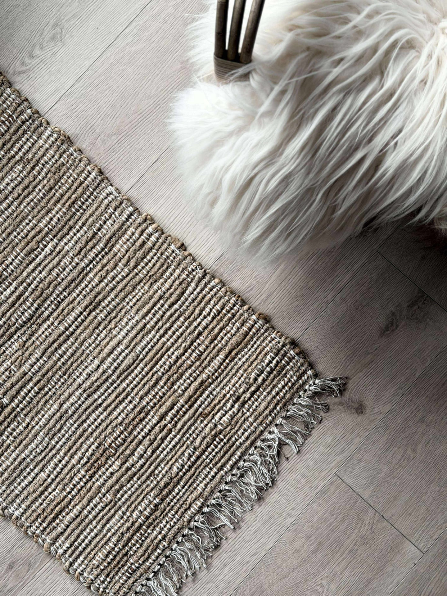 Dørmatte Jute med fryns - Natur