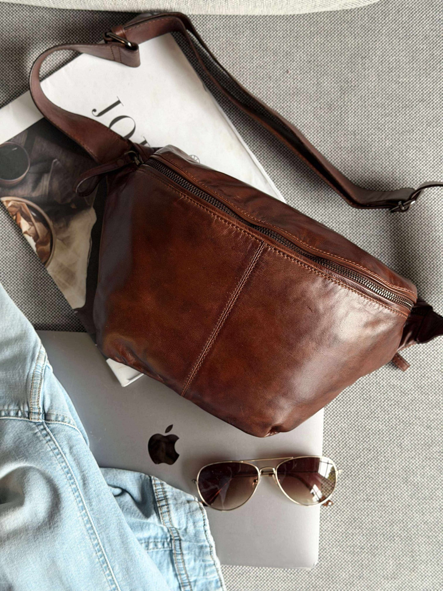 Midjeveske Olivia Mørk Cognac