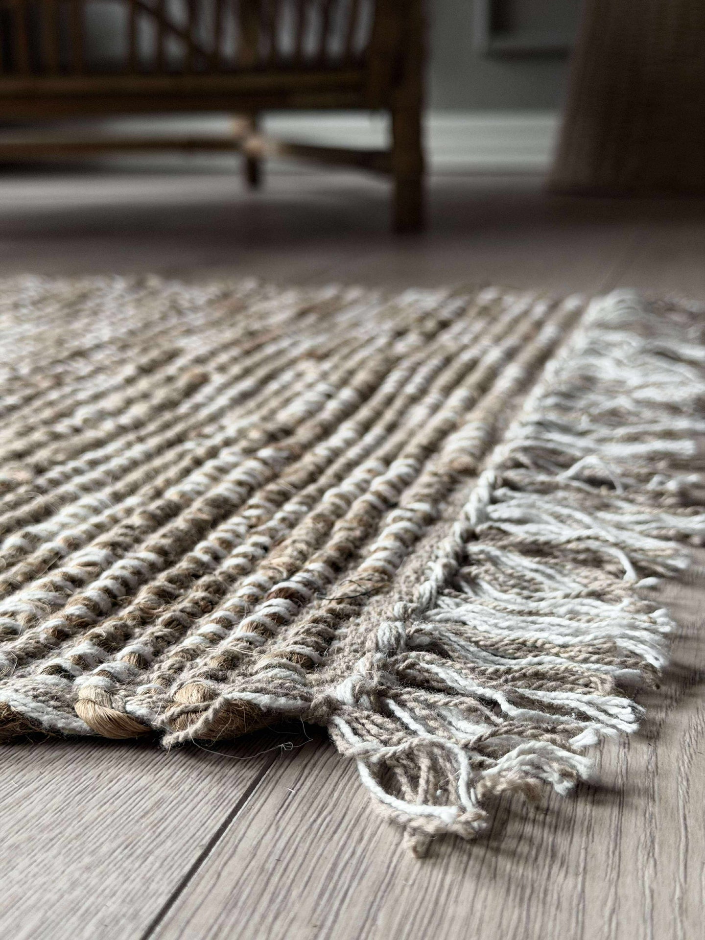 Dørmatte Jute med fryns - Natur