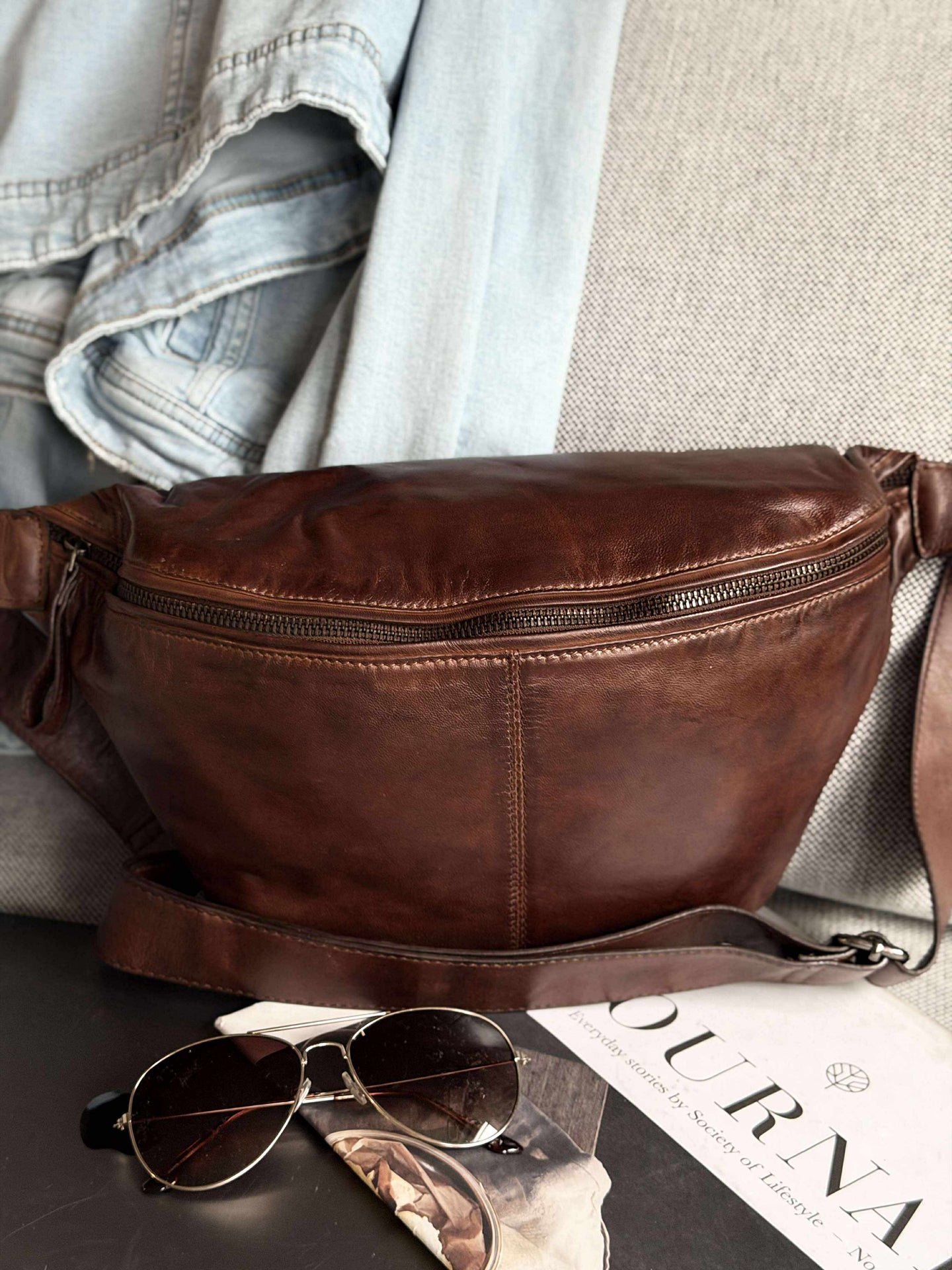 Midjeveske Olivia Mørk Cognac