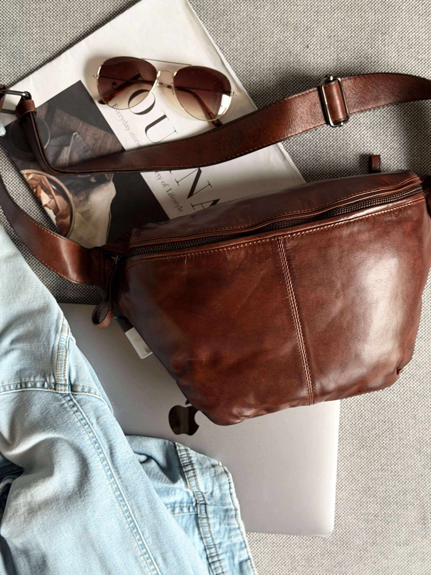 Midjeveske Olivia Mørk Cognac