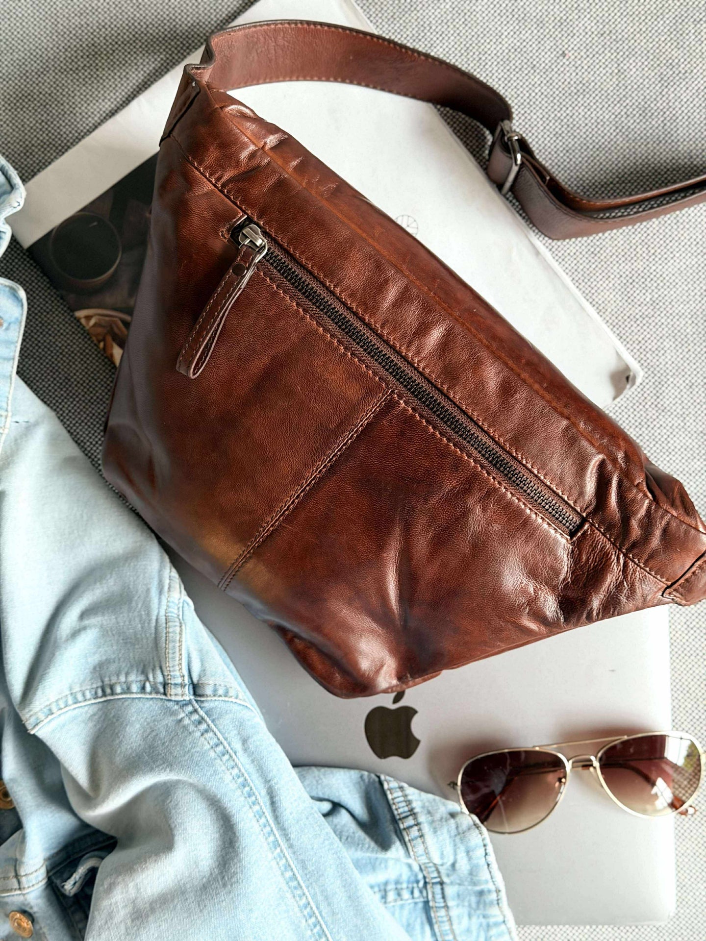 Midjeveske Olivia Mørk Cognac