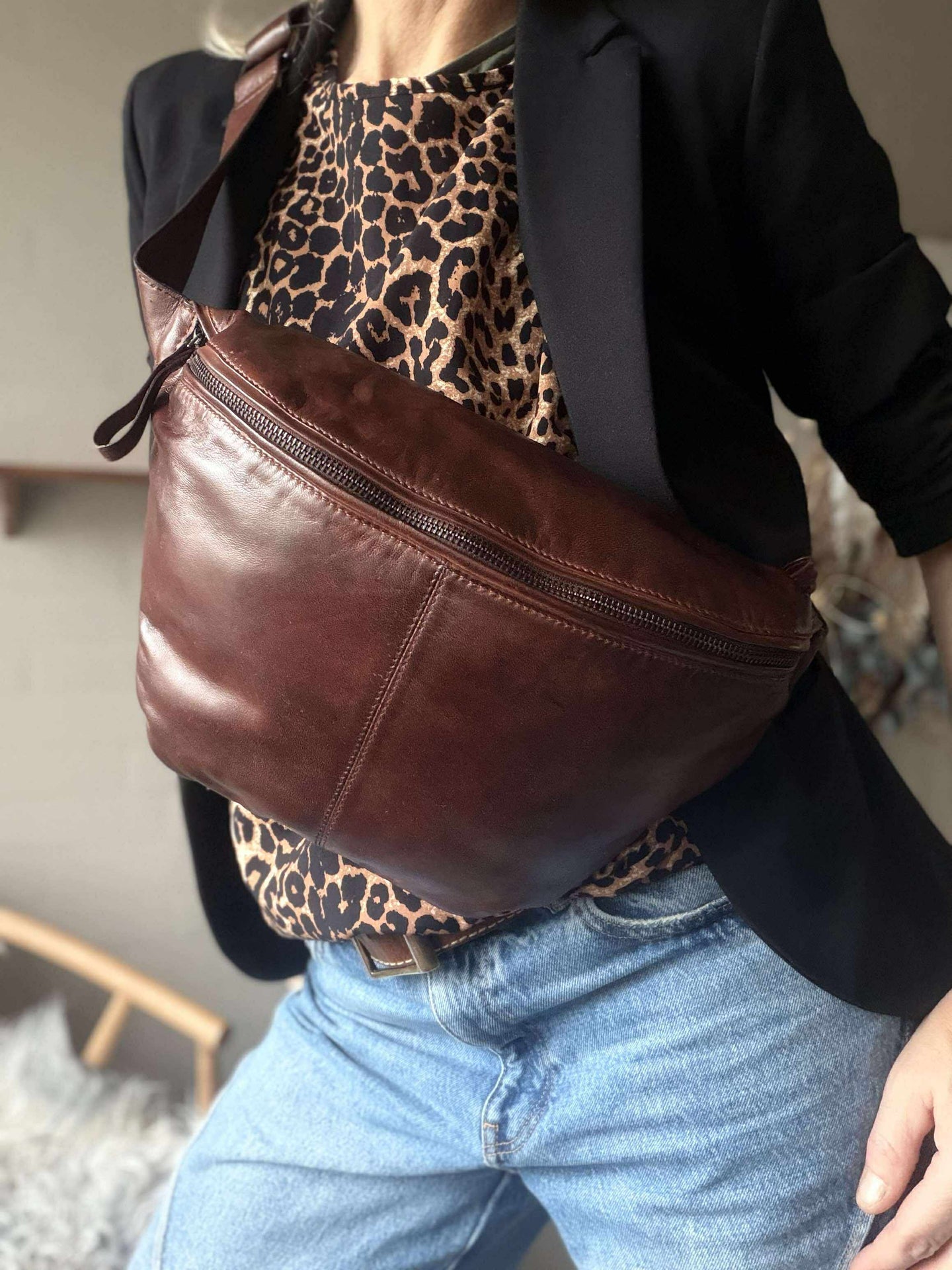 Midjeveske Olivia Mørk Cognac