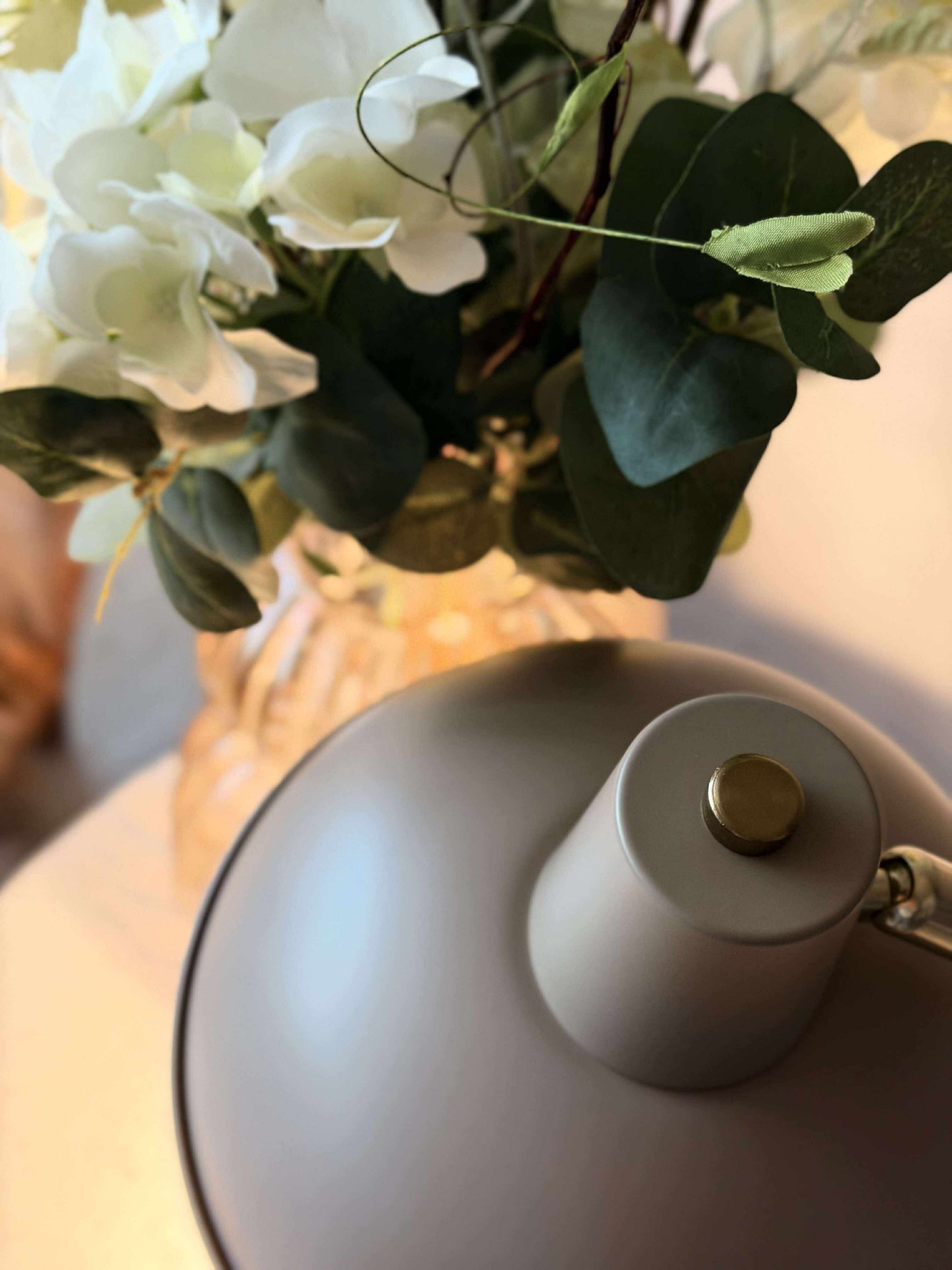 Bordlampe Retro - Beige / gull