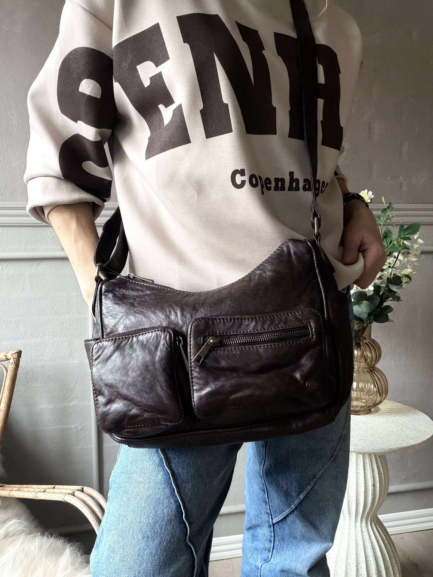 Skulderveske Sienna - Vinterbrun