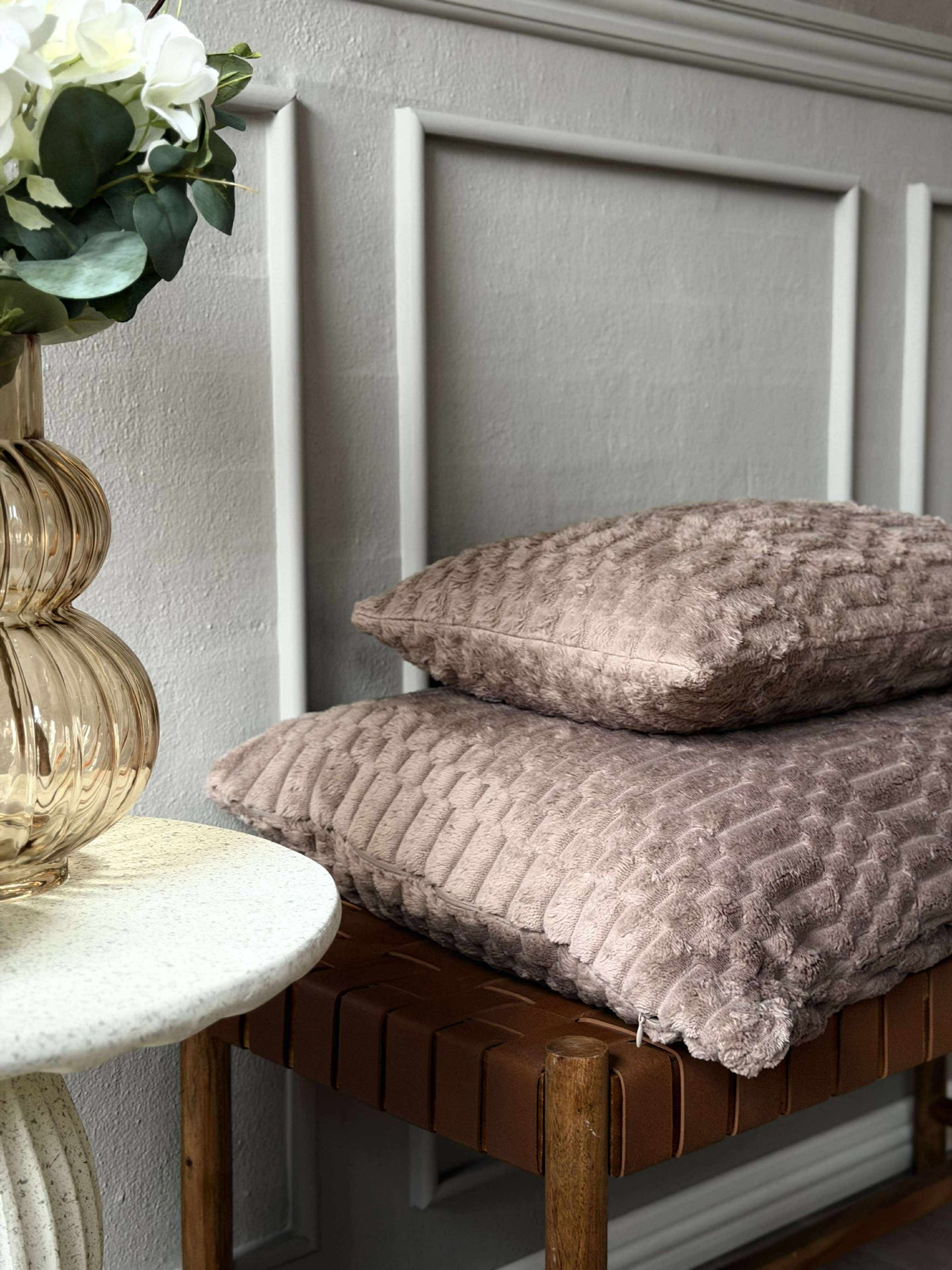 Pute med fyll - Taupe