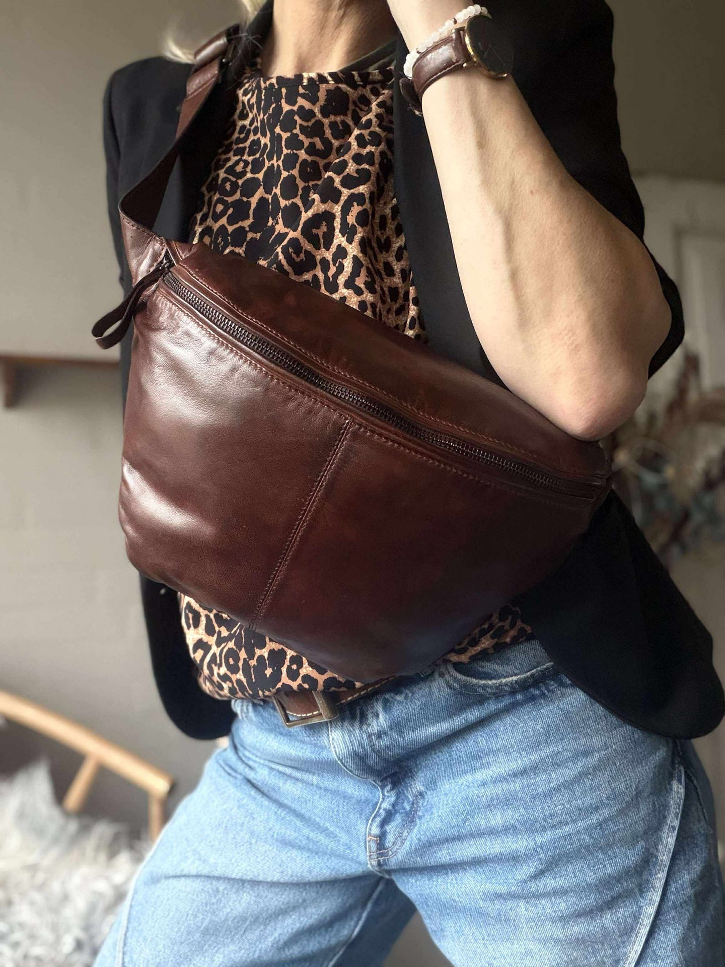 Midjeveske Olivia Mørk Cognac