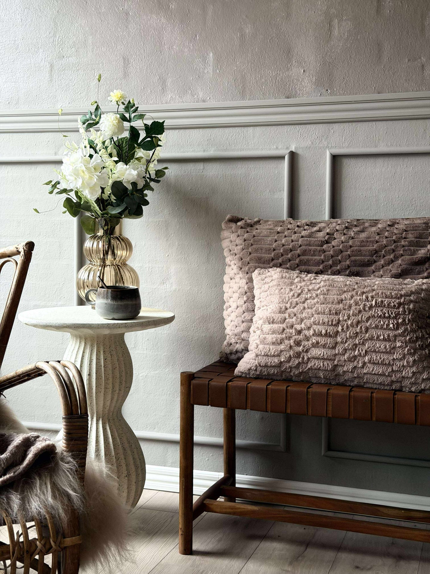 Pute med fyll - Taupe