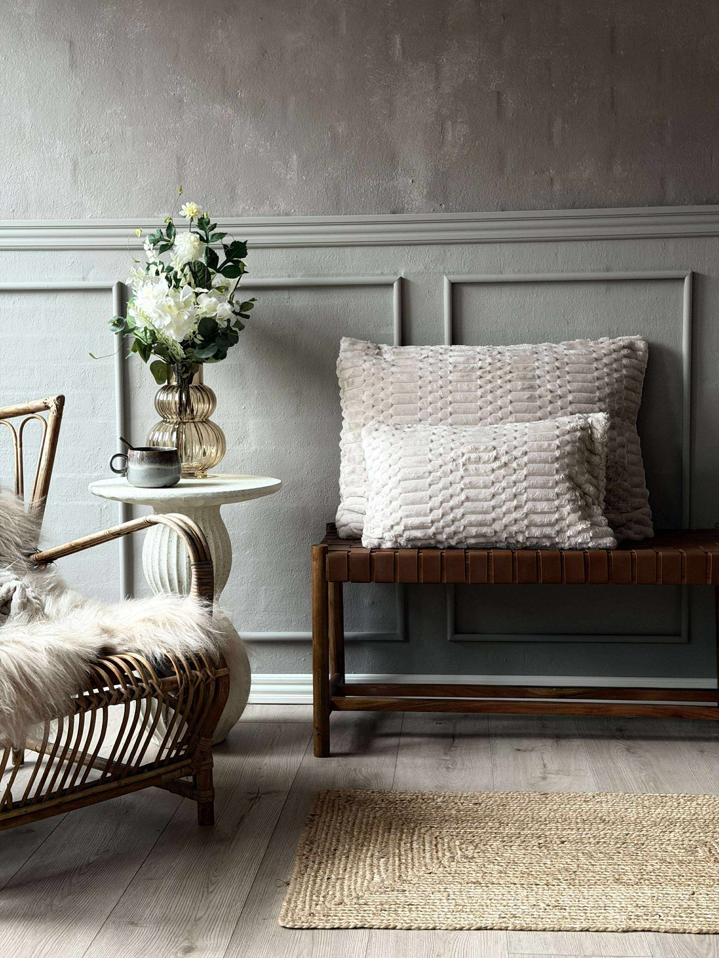 Pute med fyll - Sand