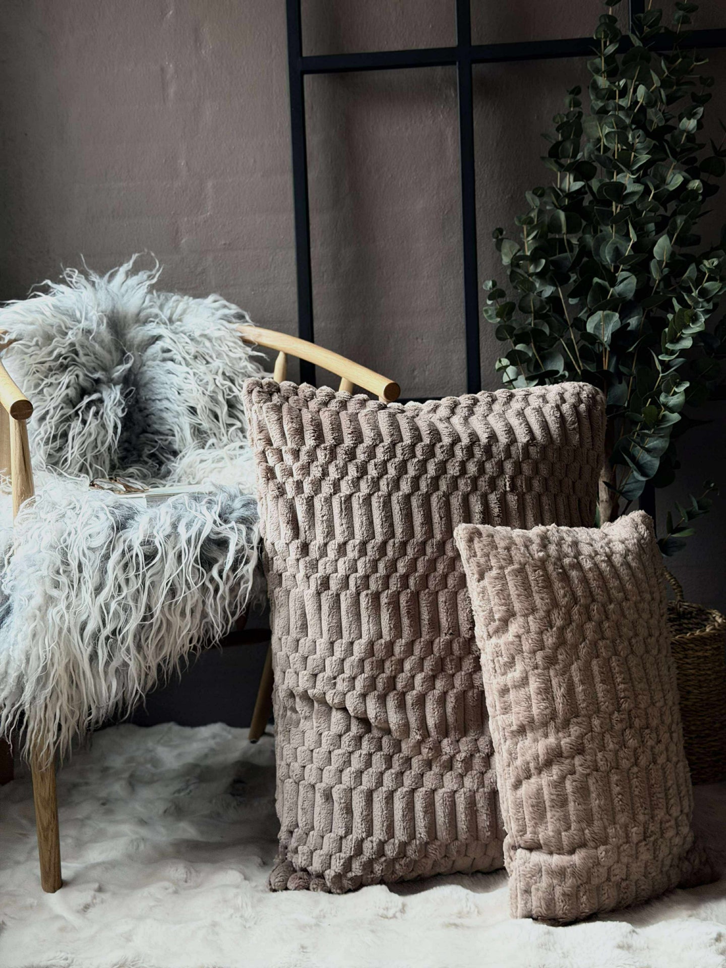 Pute med fyll - Taupe