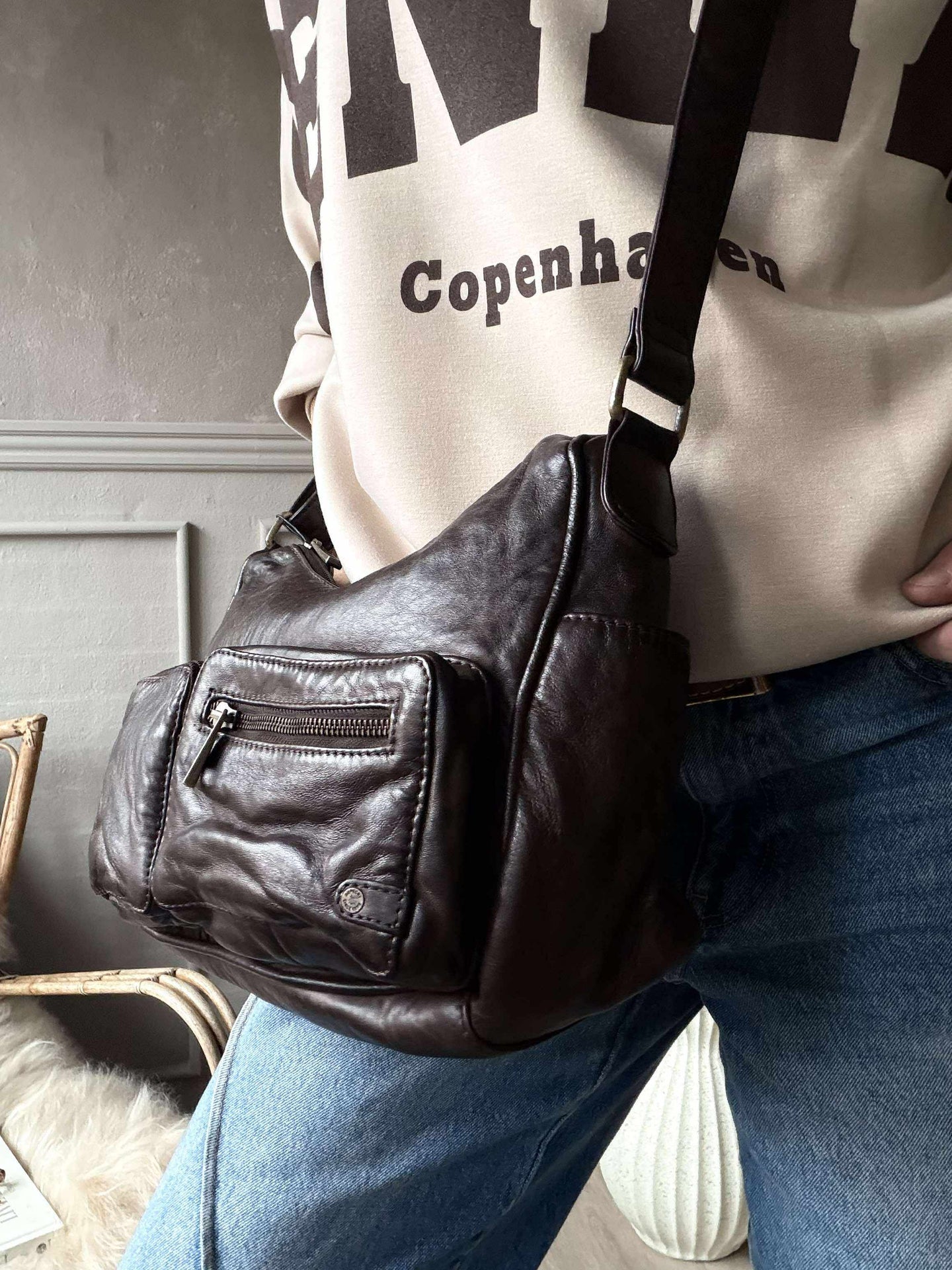 Skulderveske Sienna - Vinterbrun