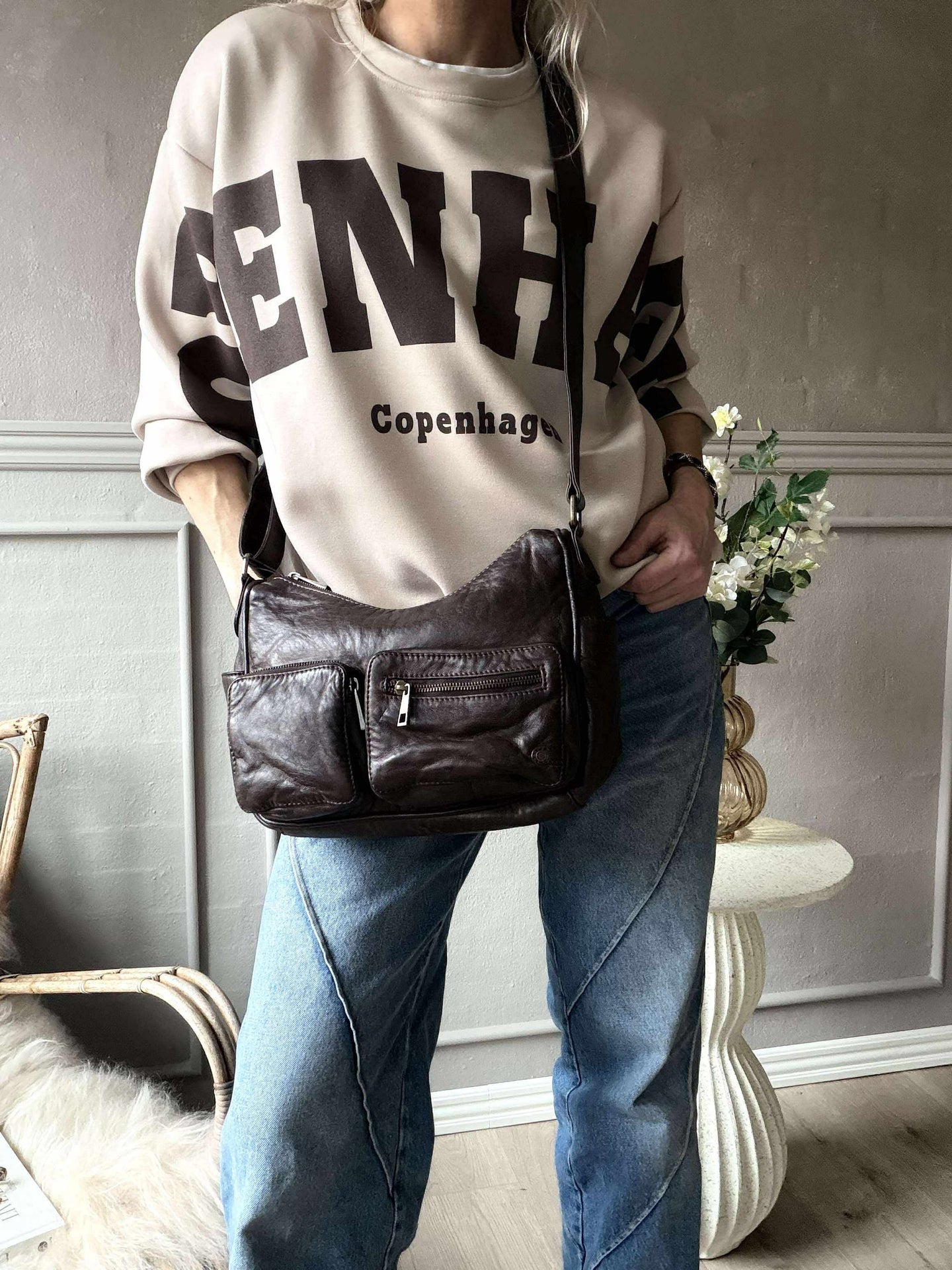 Skulderveske Sienna - Vinterbrun