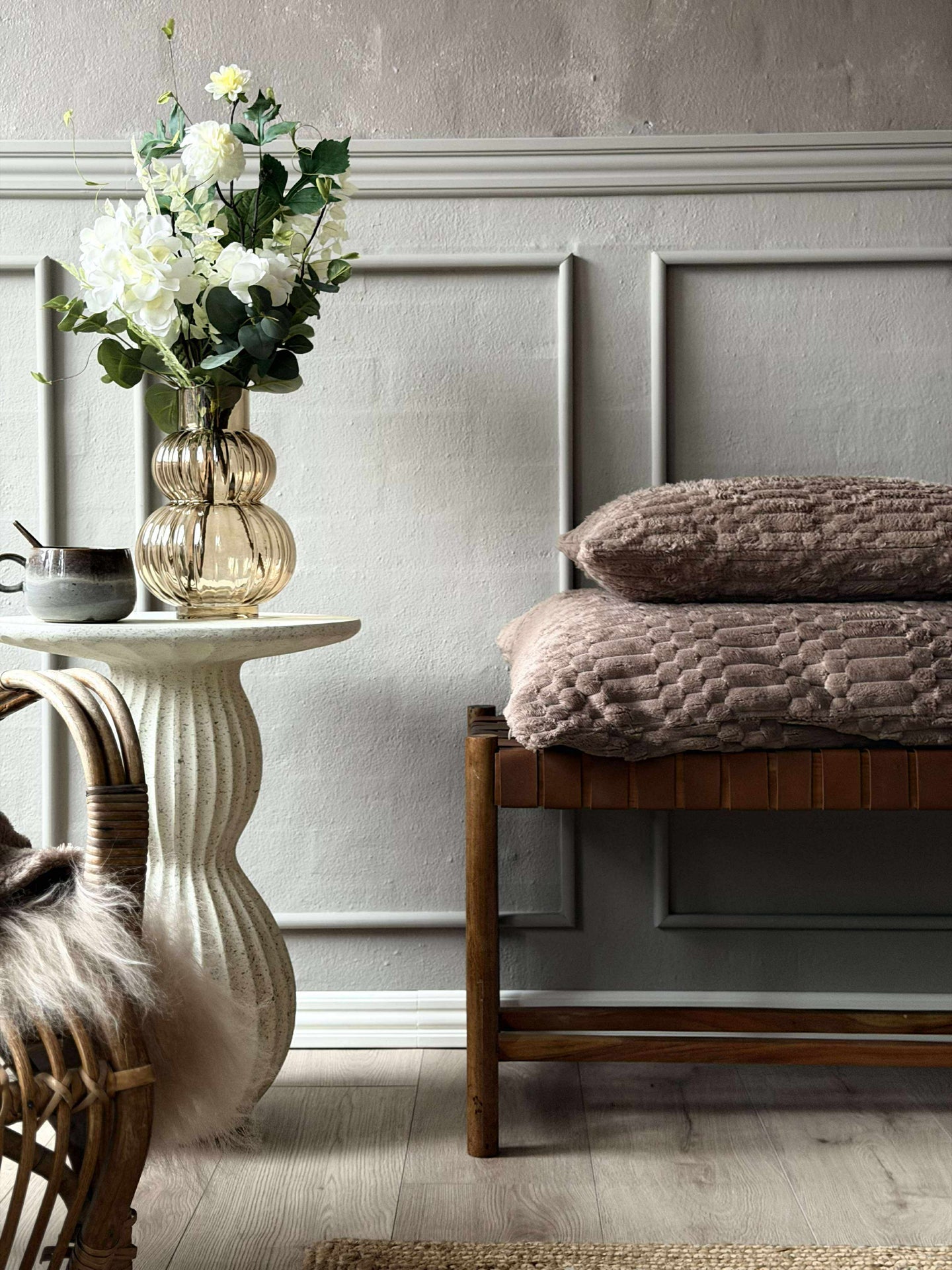 Pute med fyll - Taupe