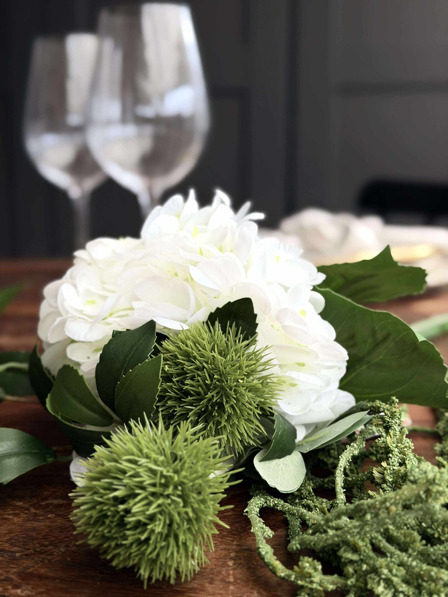 Bukett - Liten hvit hortensia / Lime
