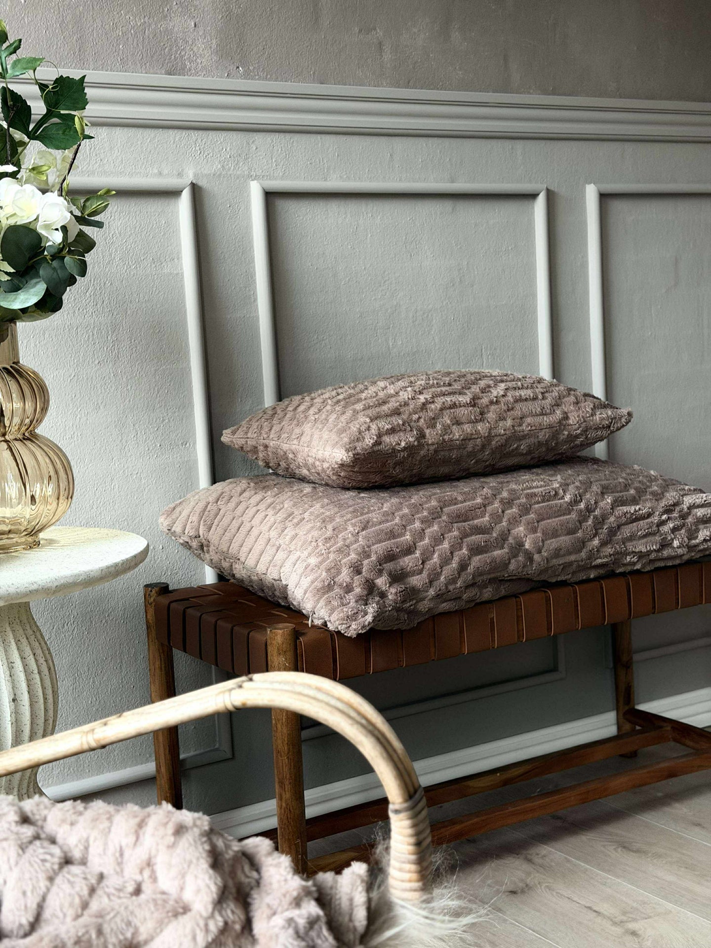 Pute med fyll - Taupe