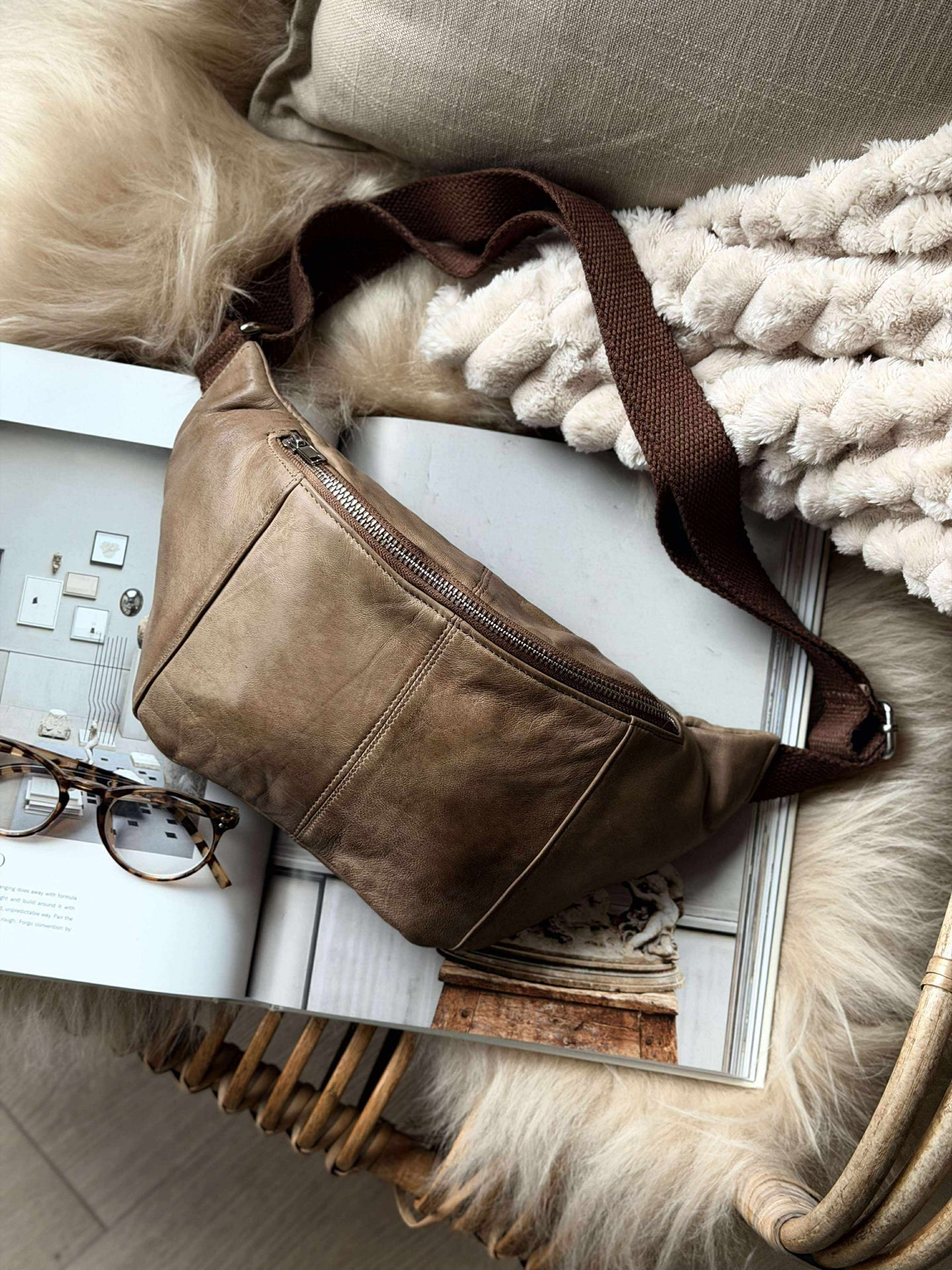 Midjeveske JUNE - Nude Brown