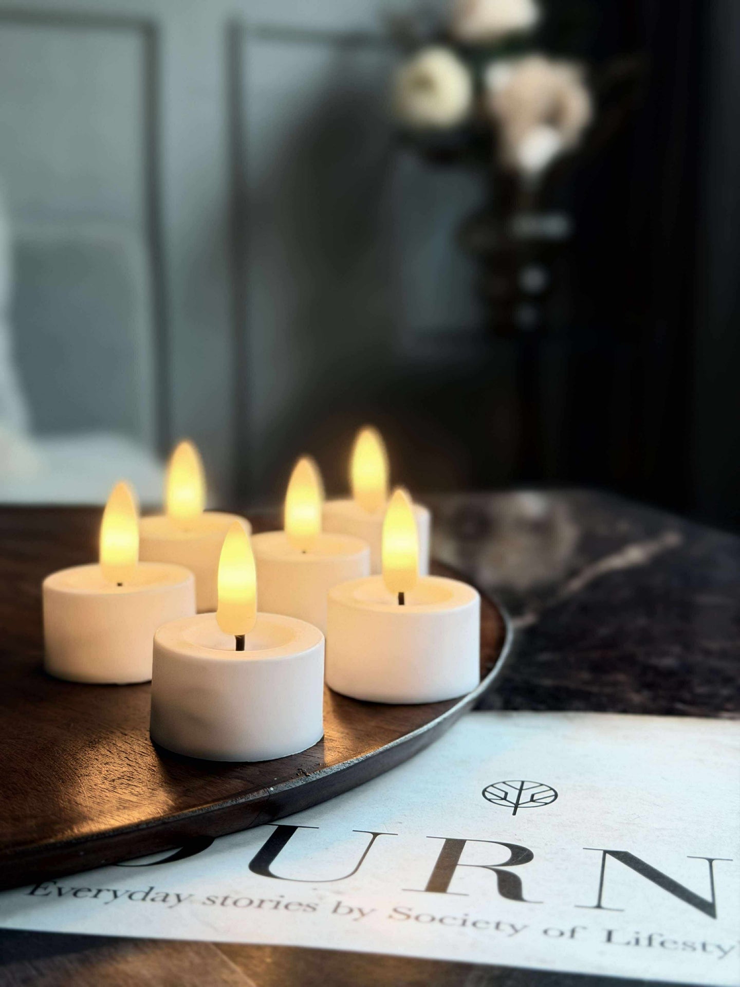 LED telys 8 stk + fjernkontroll med timer
