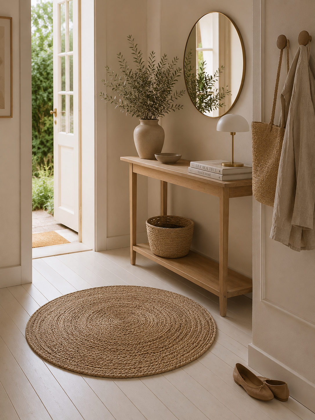 Jute gulvteppe - 90cm