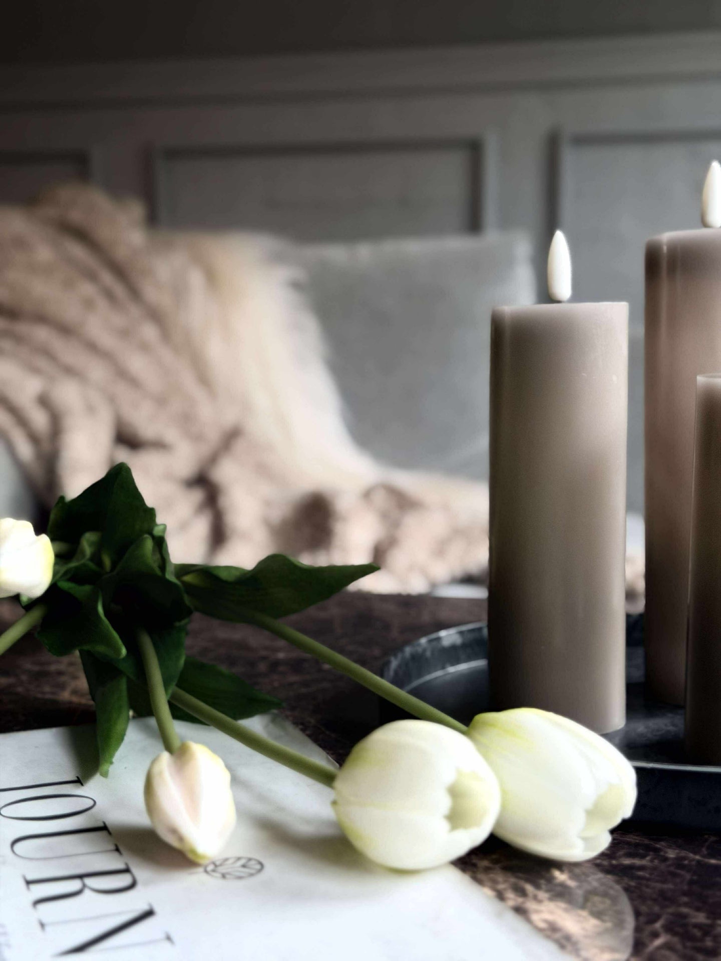LED blokklys / Sand – 3 stk. Lys – inkl. fjernkontroll // Gaveeske