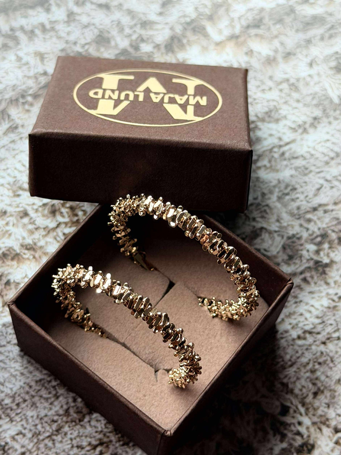Øreringer INA Hoops Small - 18K forgylt