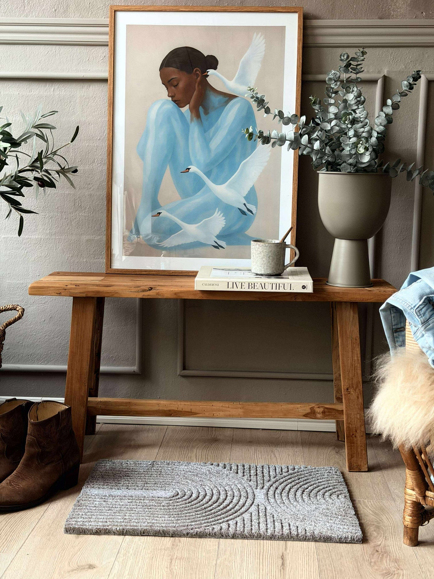 Dørmatte kokos - Grå