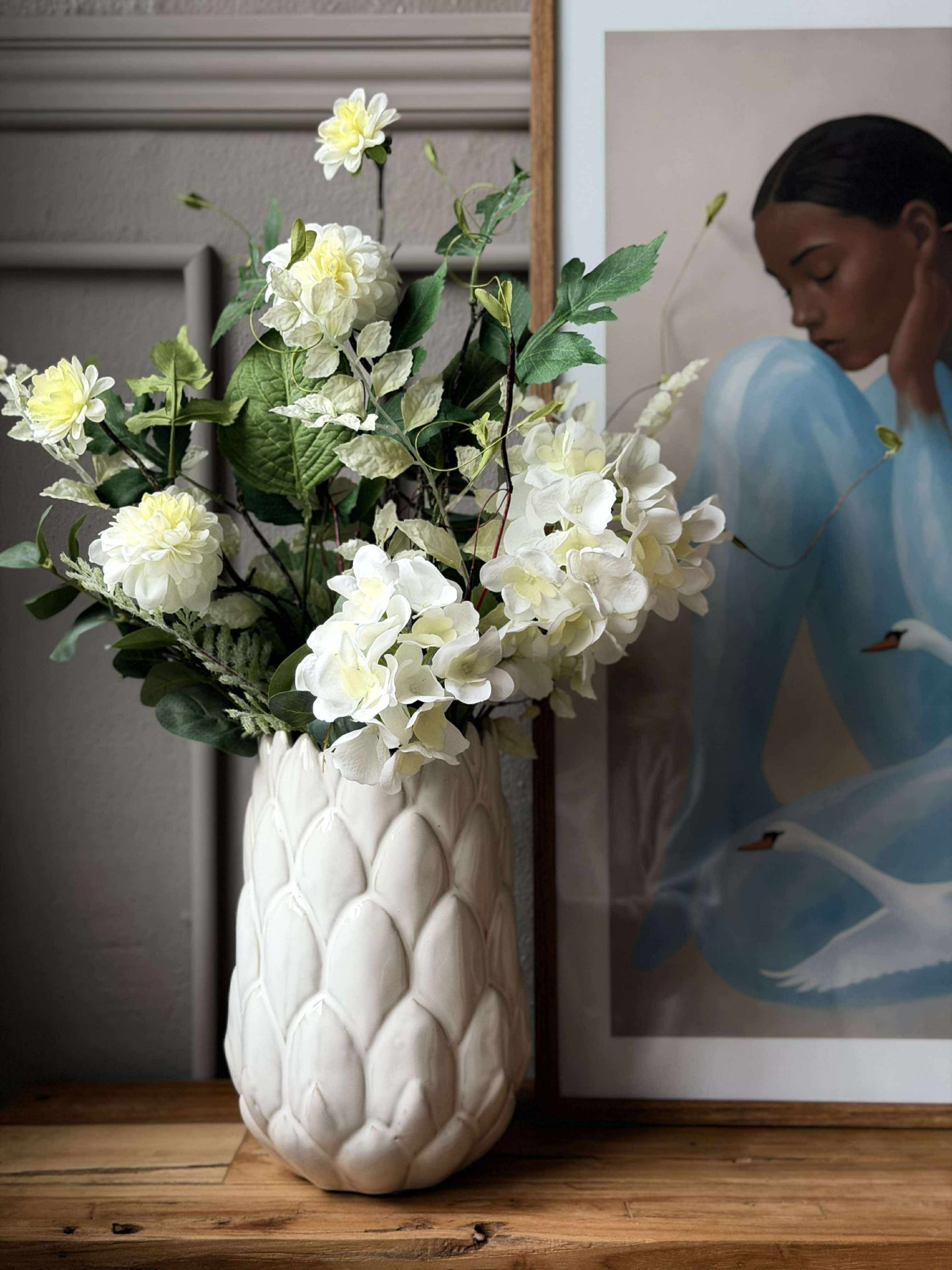 Vase stentøy - Hvit