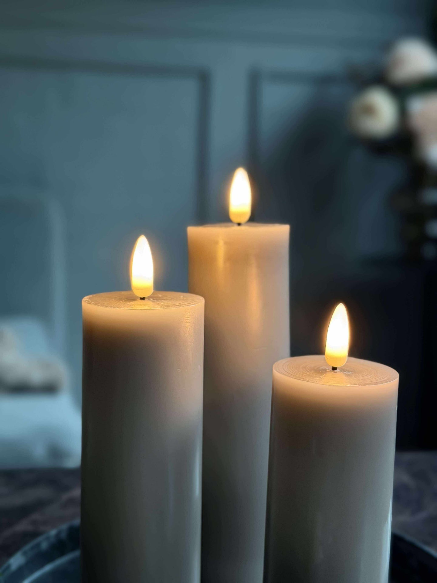 LED blokklys / Sand – 3 stk. Lys – inkl. fjernkontroll // Gaveeske