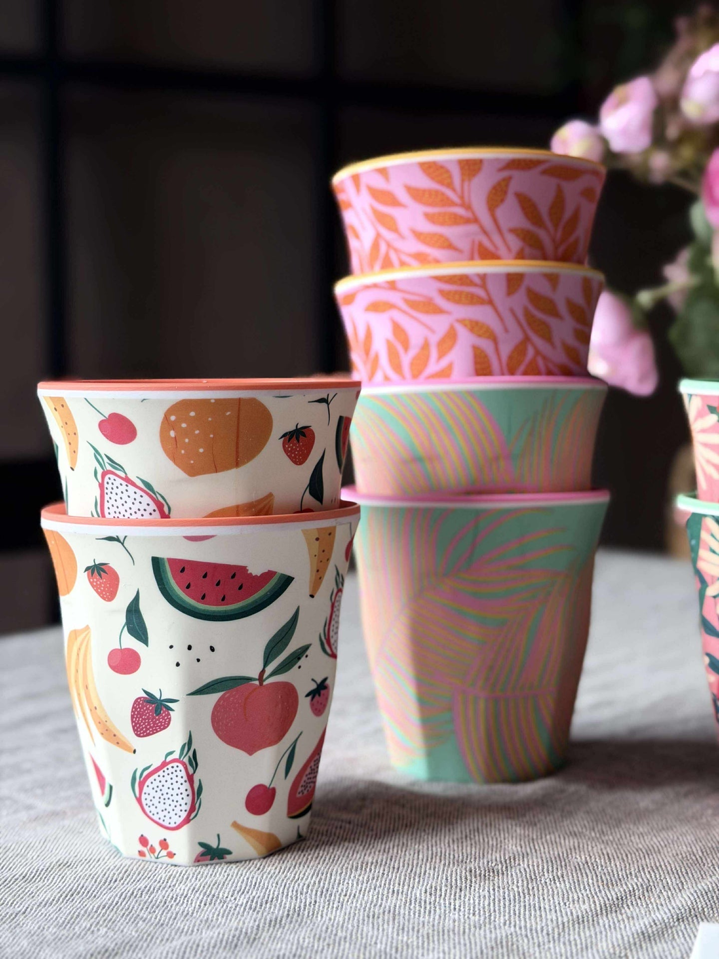 Kopp blomst Melamin - Mix