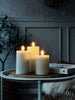 LED Bloklys Mint med riller - Sett med 3 stk