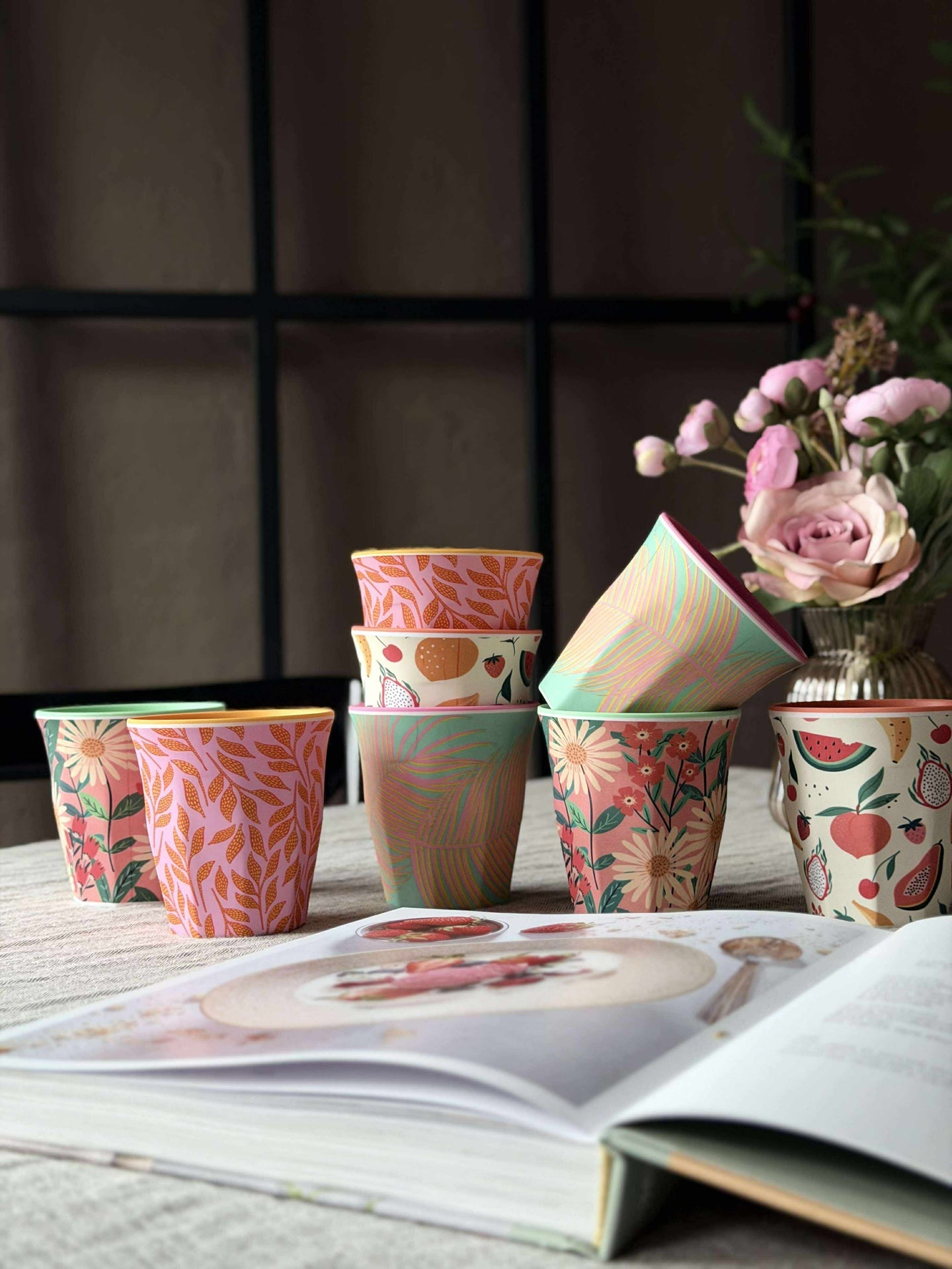 Kopp blomst Melamin - Mix