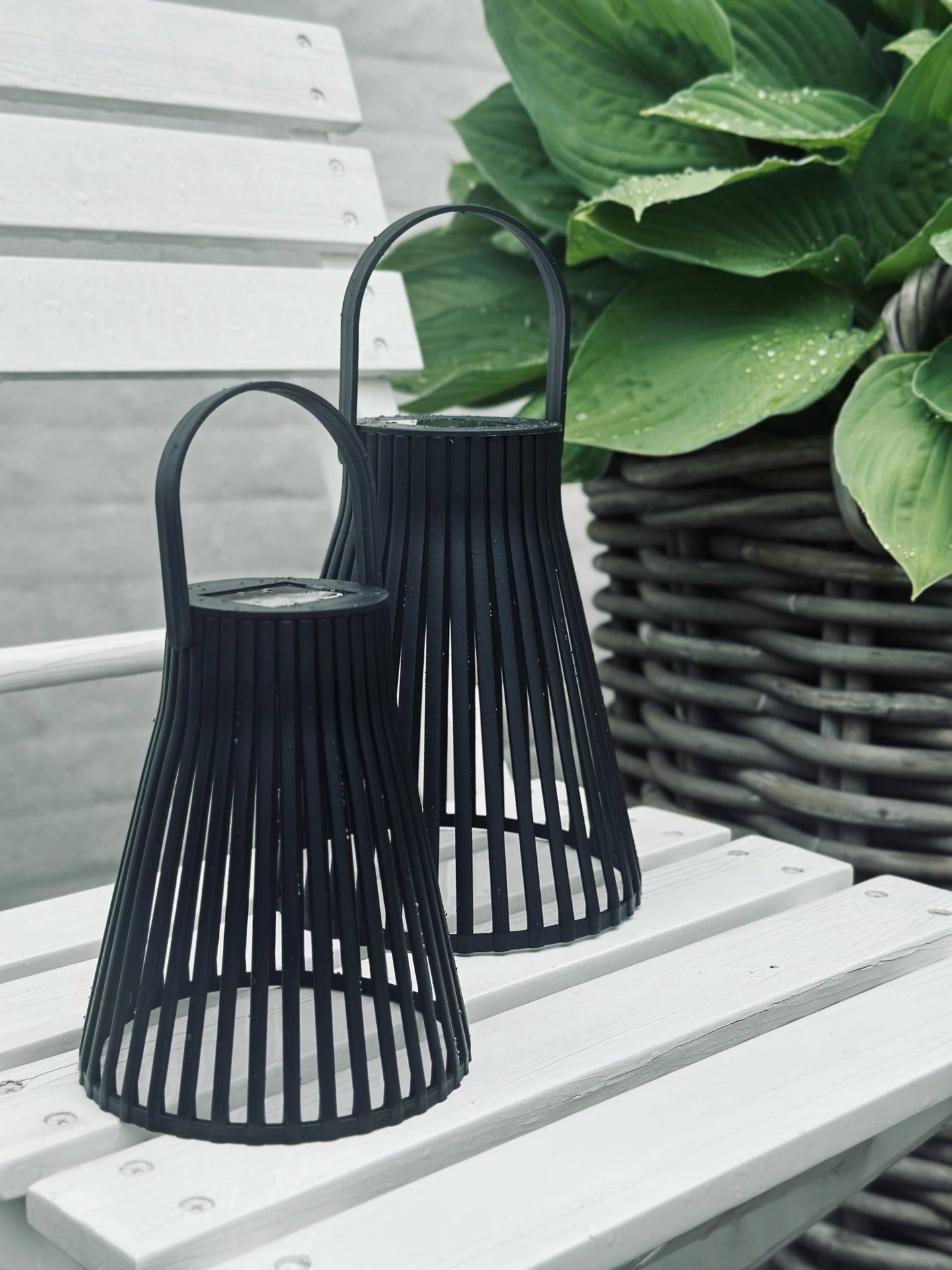 Lykt med solceller - GARDEN BLACK 18cm