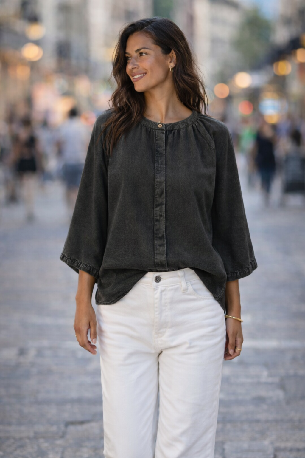 Skjortebluse Victoria - Stone grey