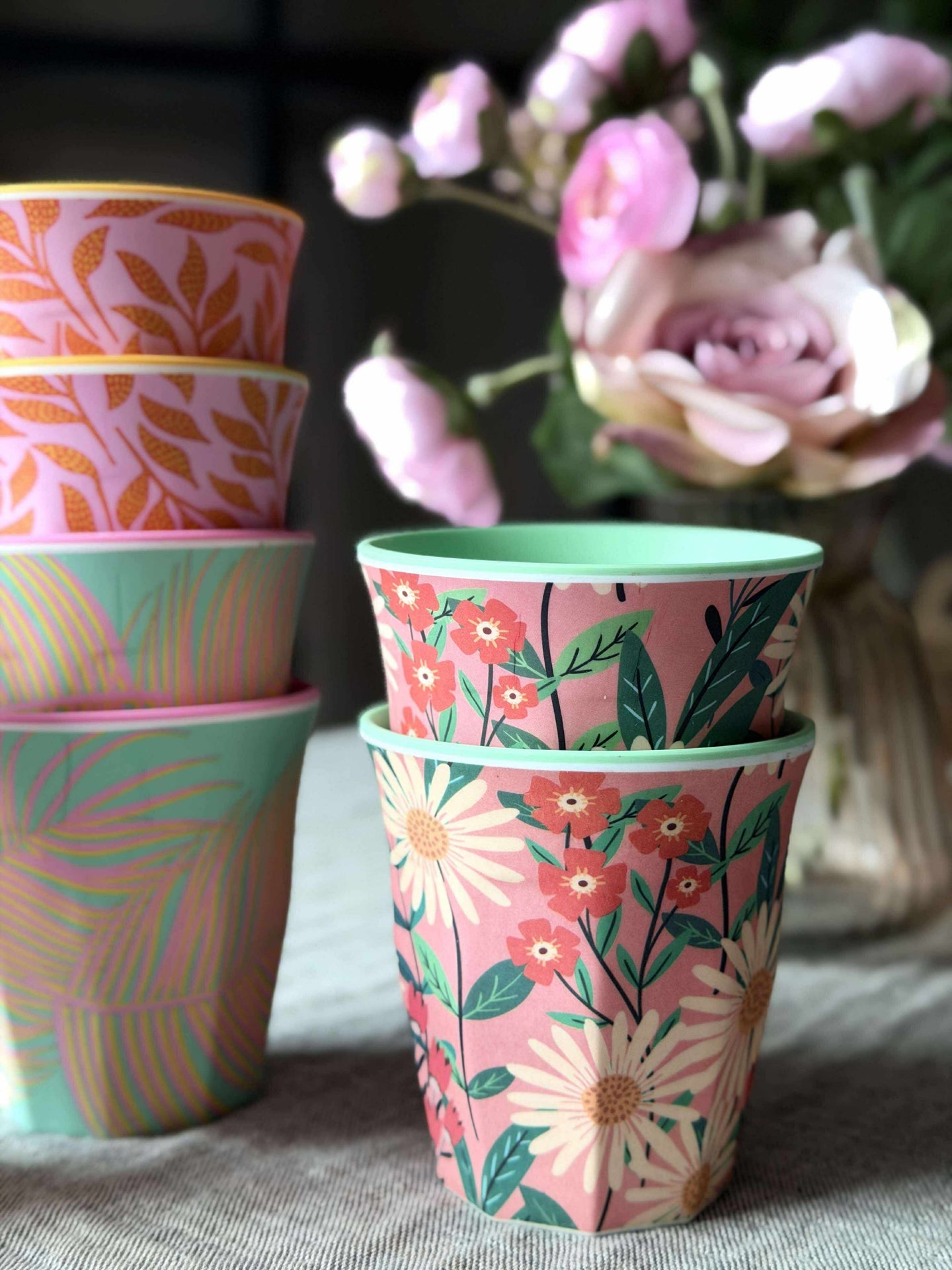 Kopp blomst Melamin - Mix