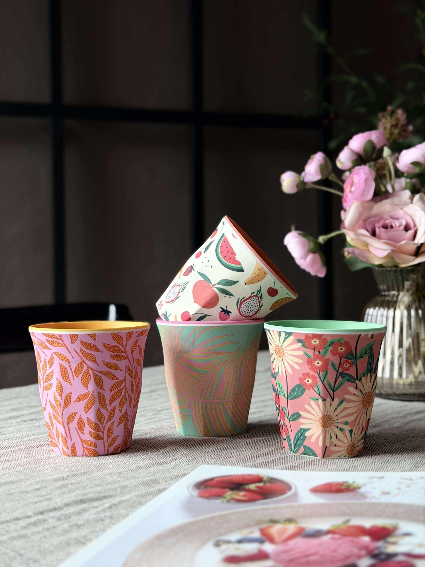 Kopp blomst Melamin - Mix