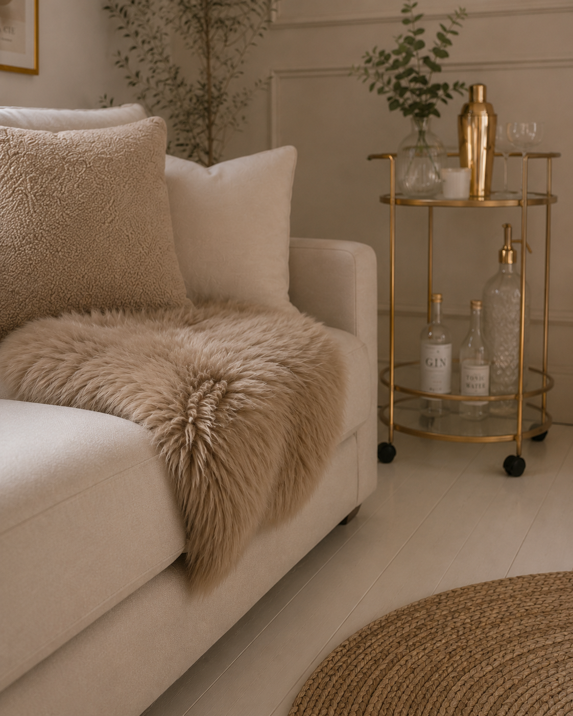 Lammeskinn Taupe - 85x55cm