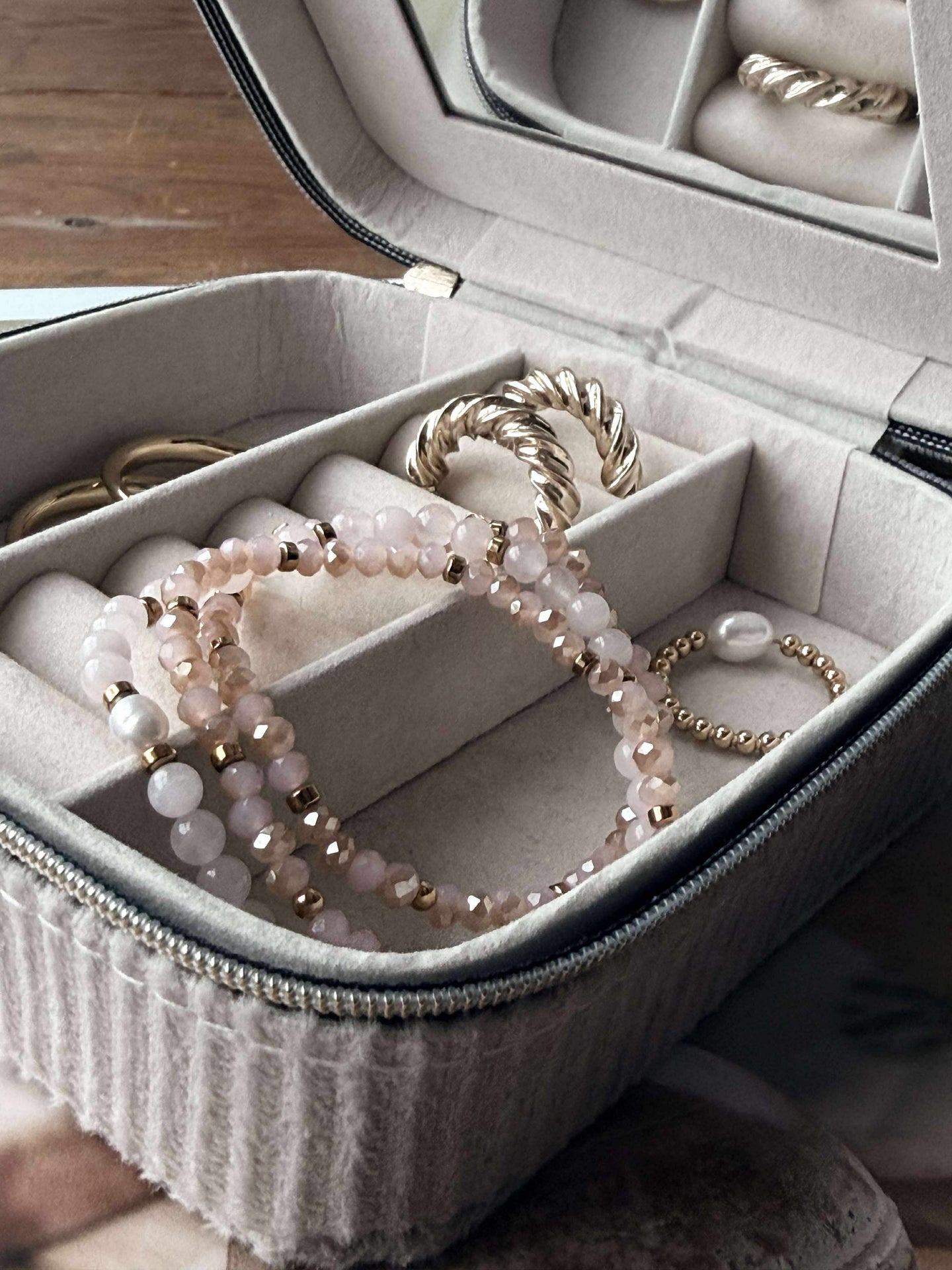 Armbånd Leah Soft Rose – Sett med 3 stk