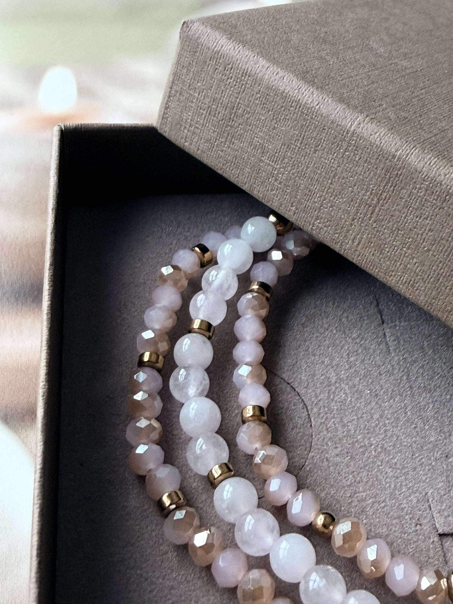 Armbånd Leah Soft Rose – Sett med 3 stk