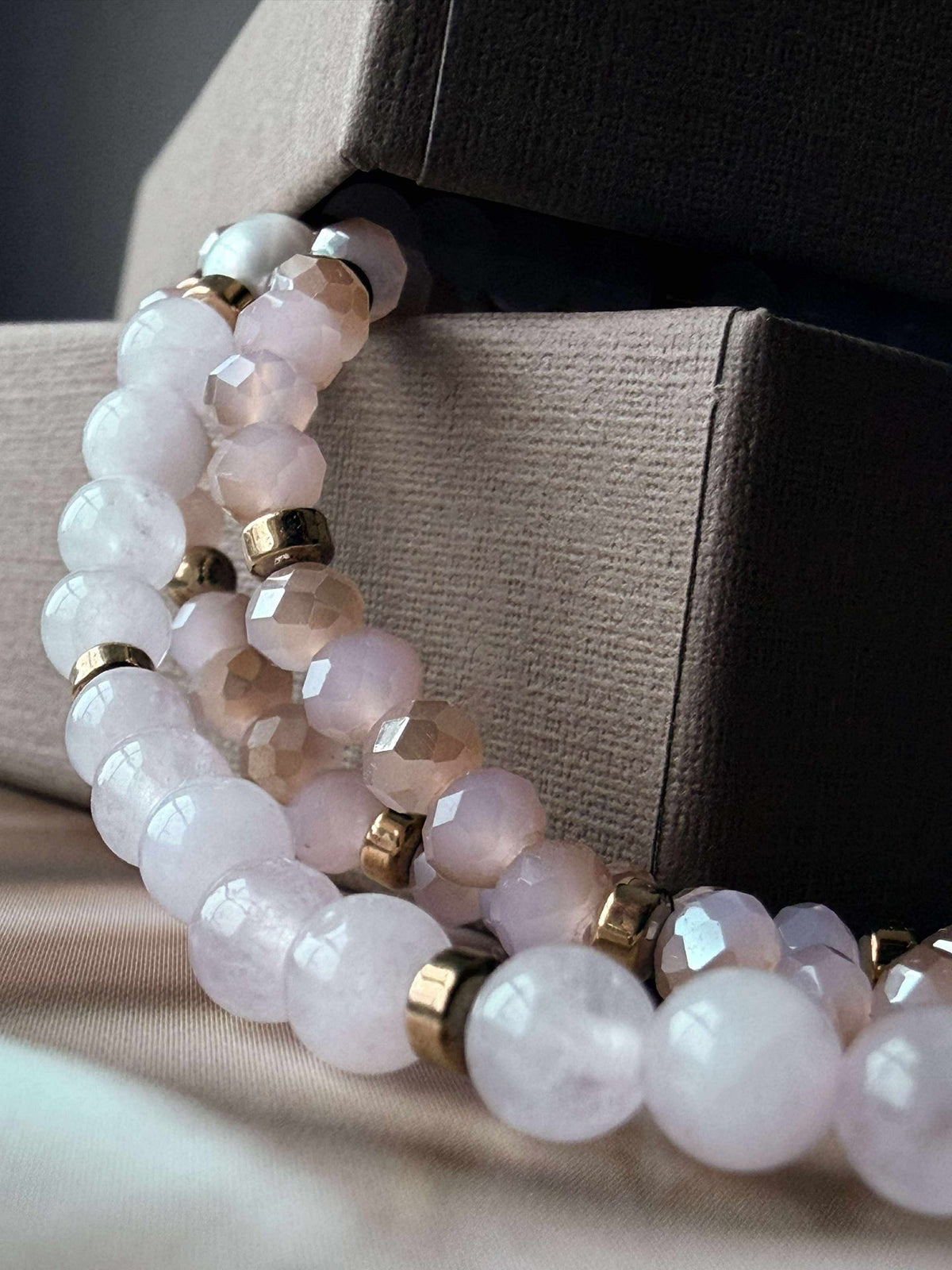 Armbånd Leah Soft Rose – Sett med 3 stk
