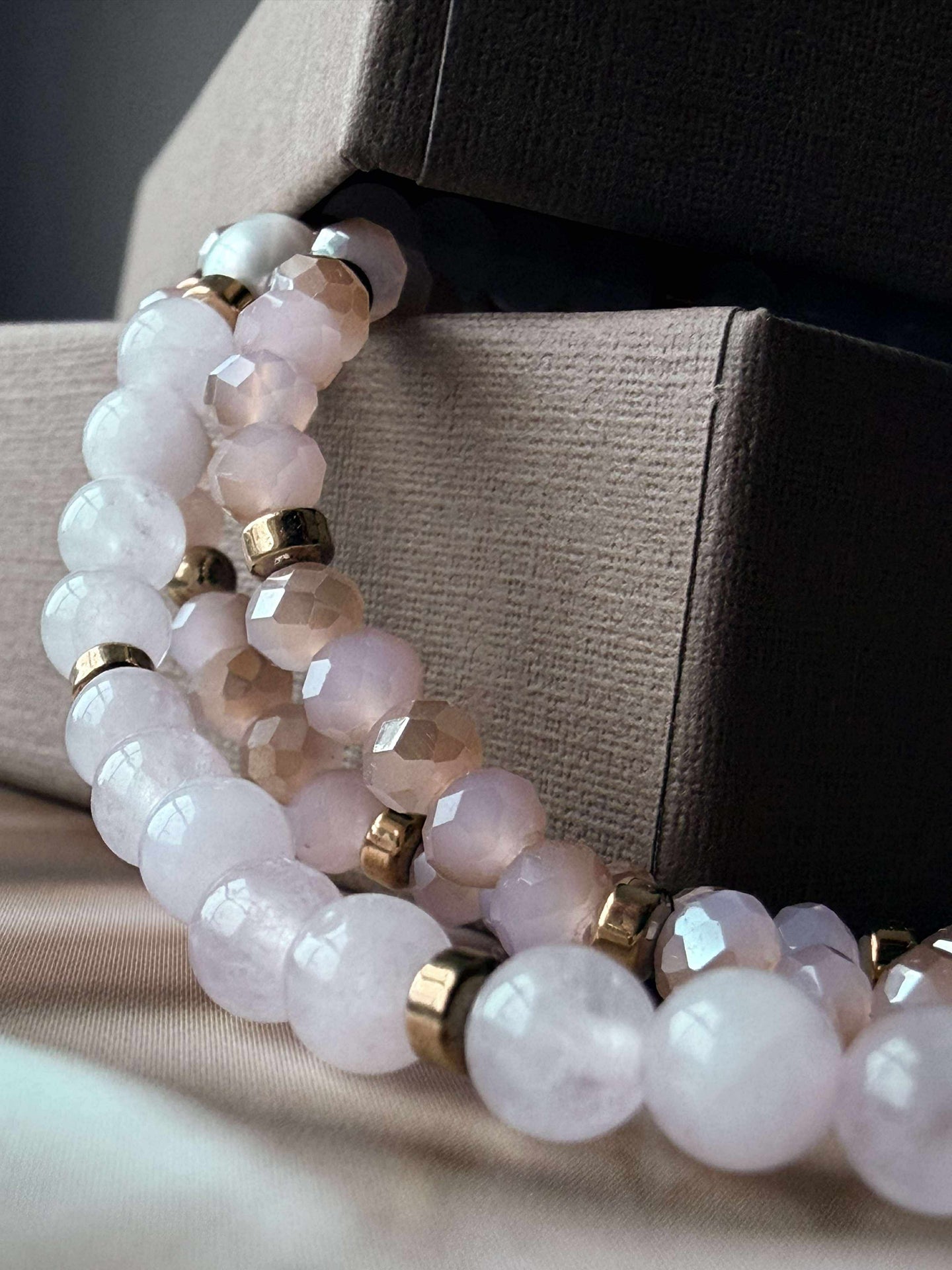 Armbånd Leah Soft Rose – Sett med 3 stk