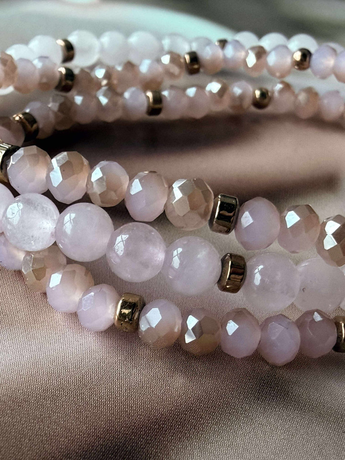Armbånd Leah Soft Rose – Sett med 3 stk