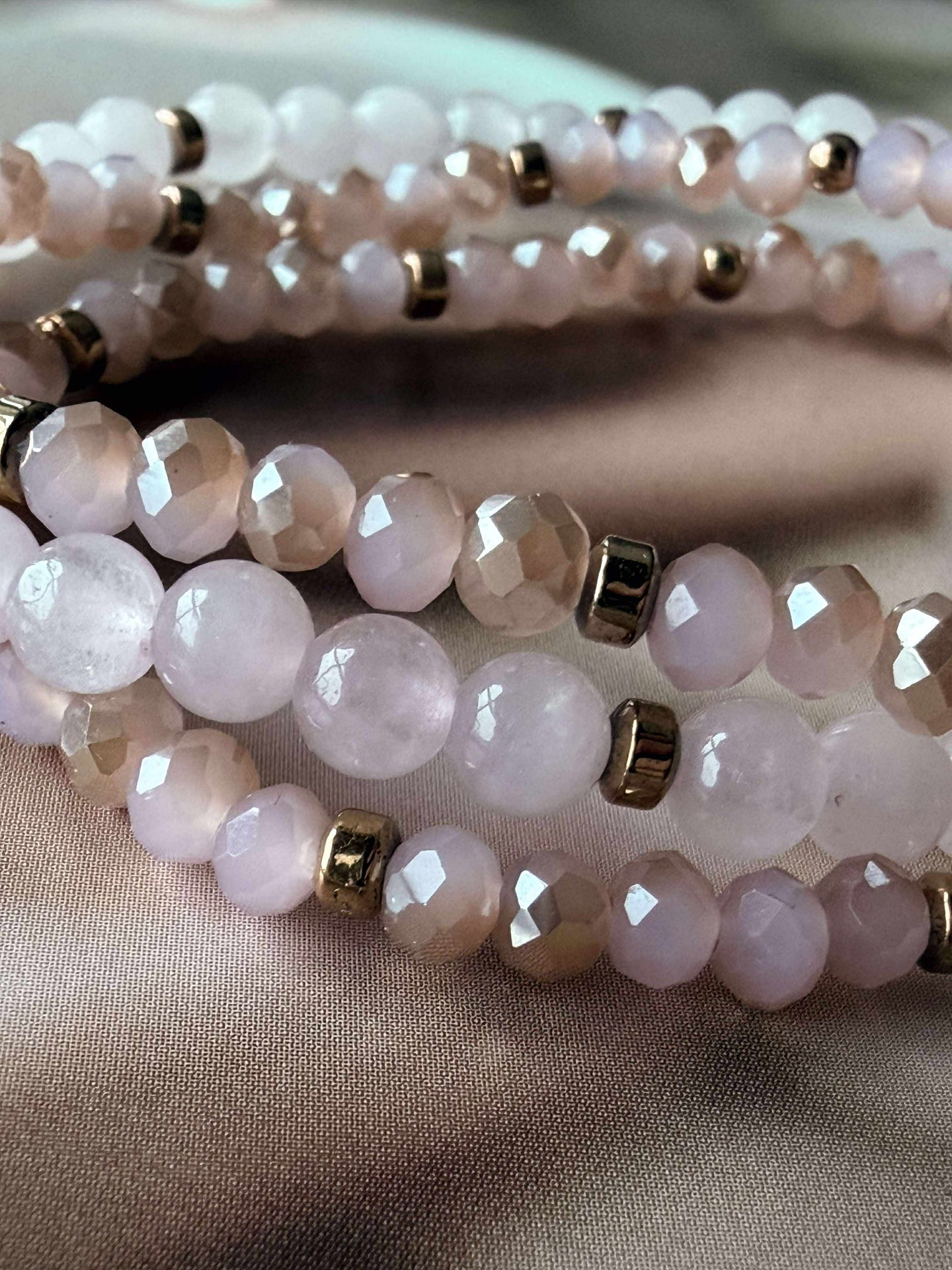 Armbånd Leah Soft Rose – Sett med 3 stk