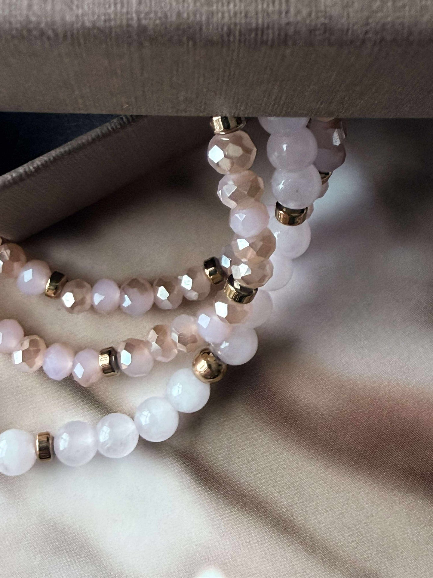 Armbånd Leah Soft Rose – Sett med 3 stk