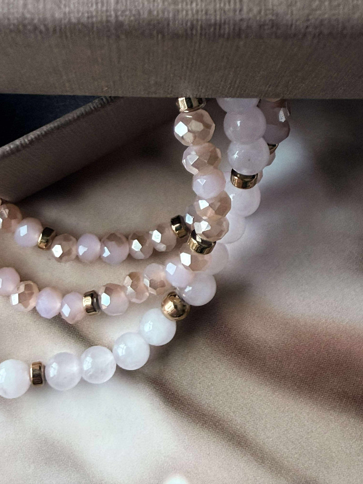 Armbånd Leah Soft Rose – Sett med 3 stk