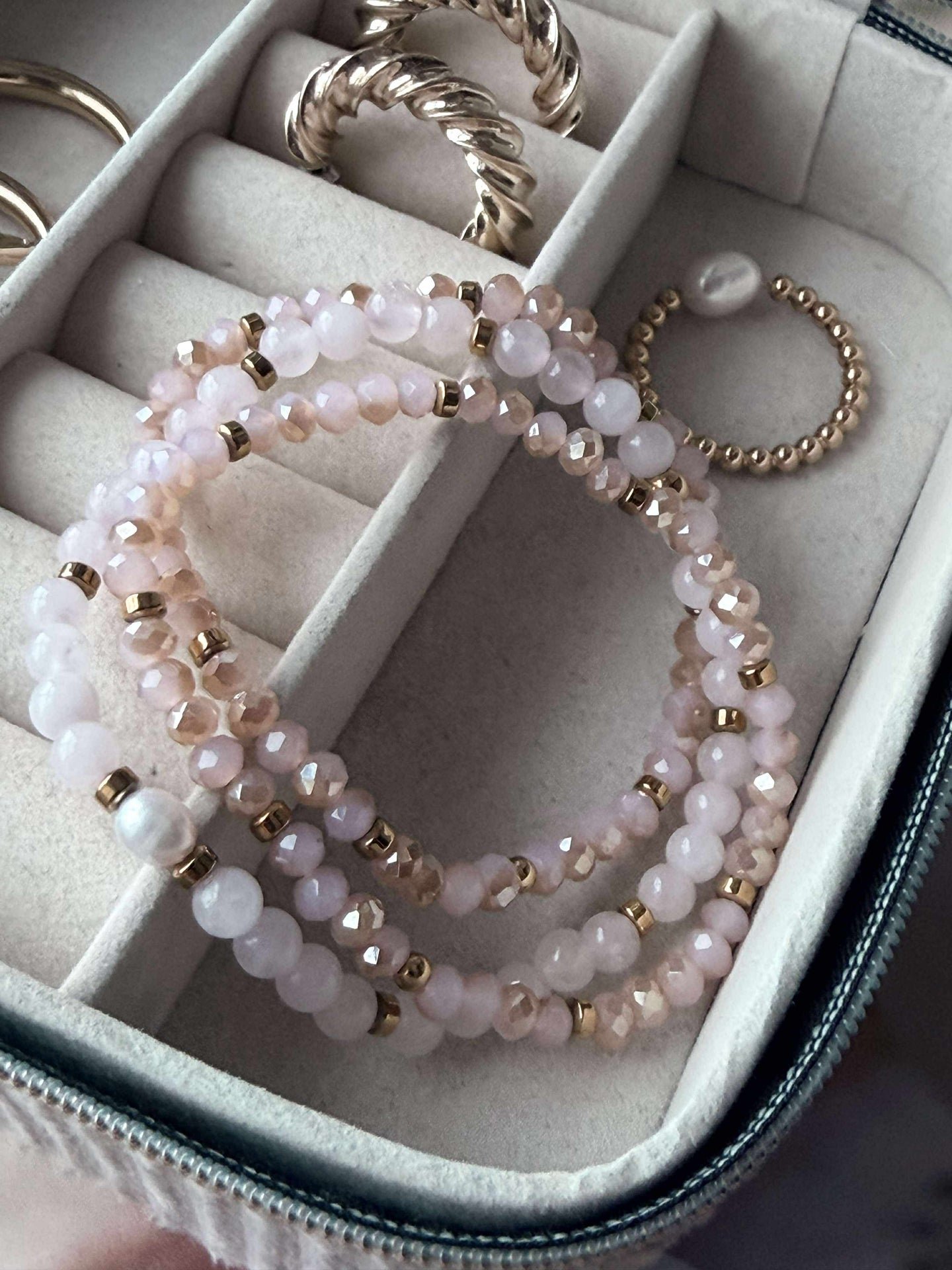 Armbånd Leah Soft Rose – Sett med 3 stk