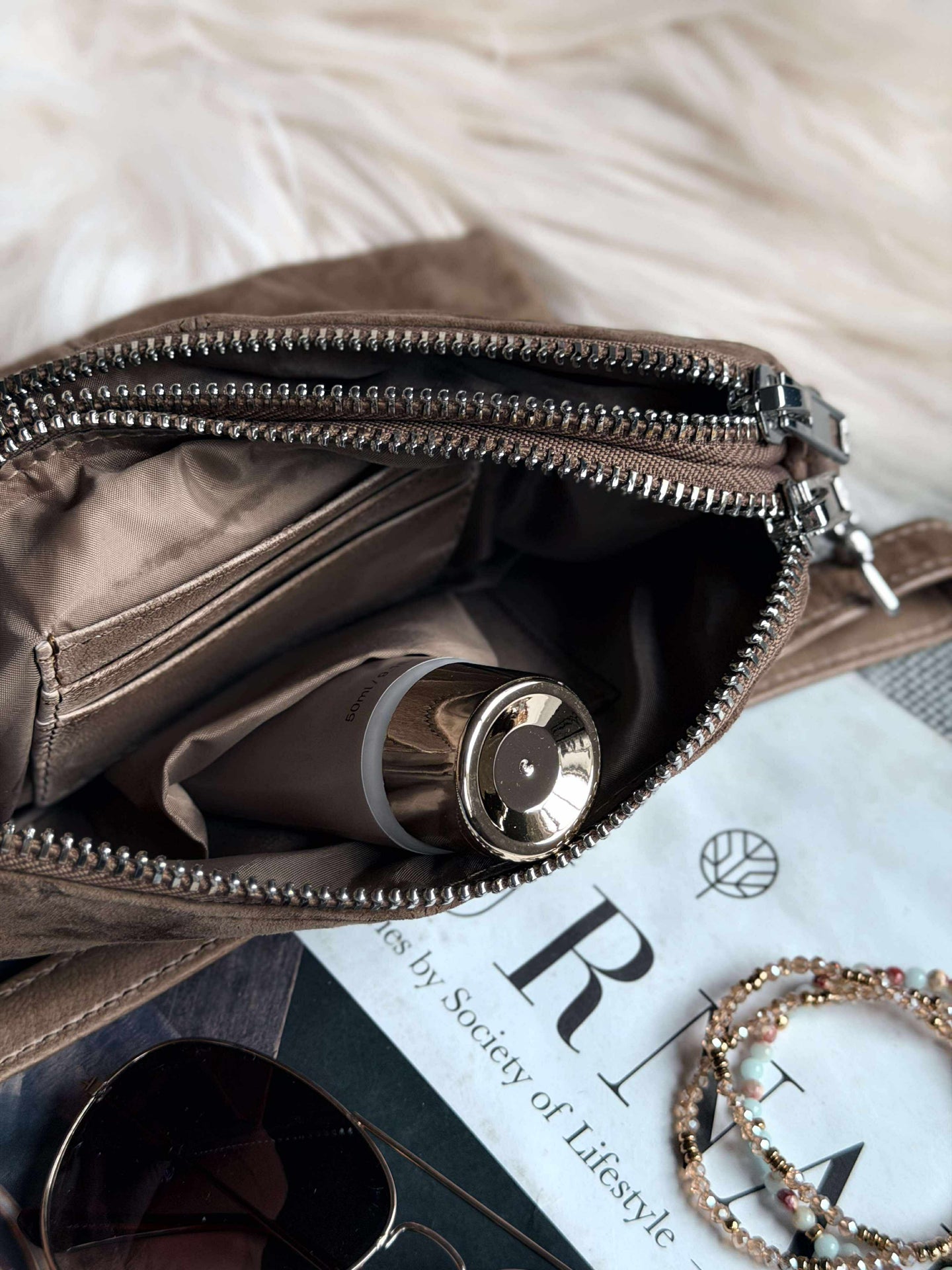 Crossbody clutch ALICE - Nudebrun