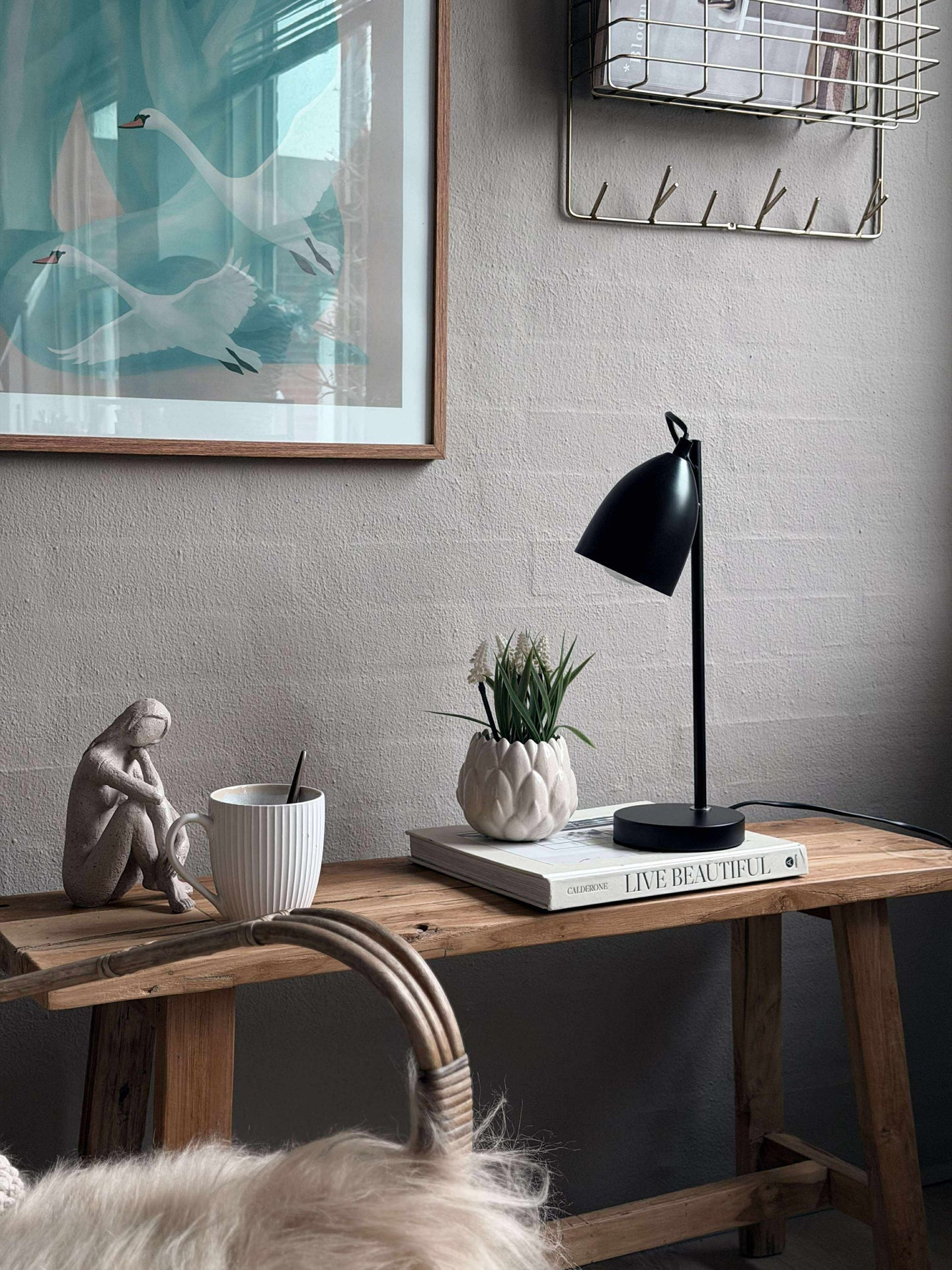 Bordlampe - Svart metall