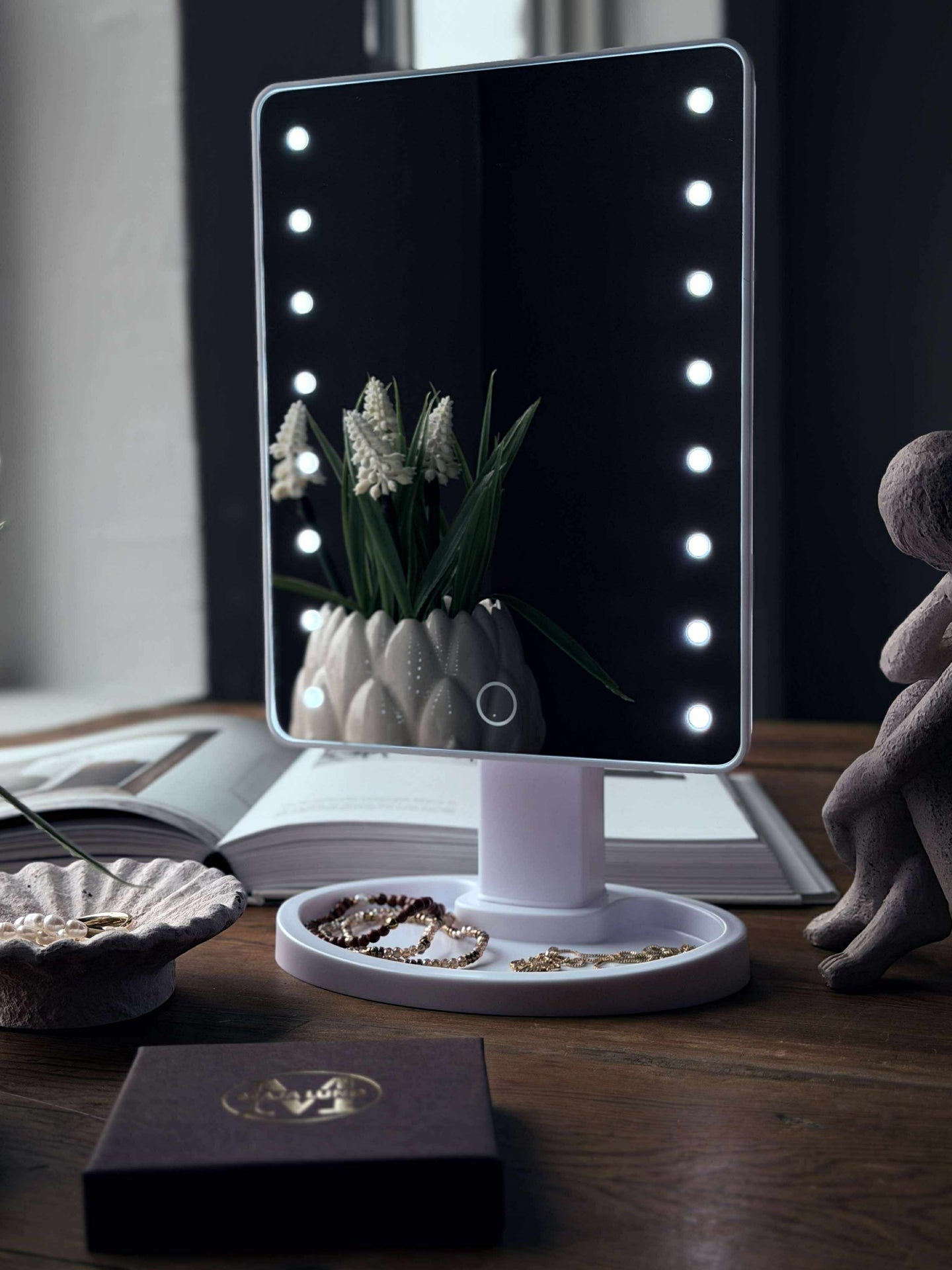 Makeup-speil med lys