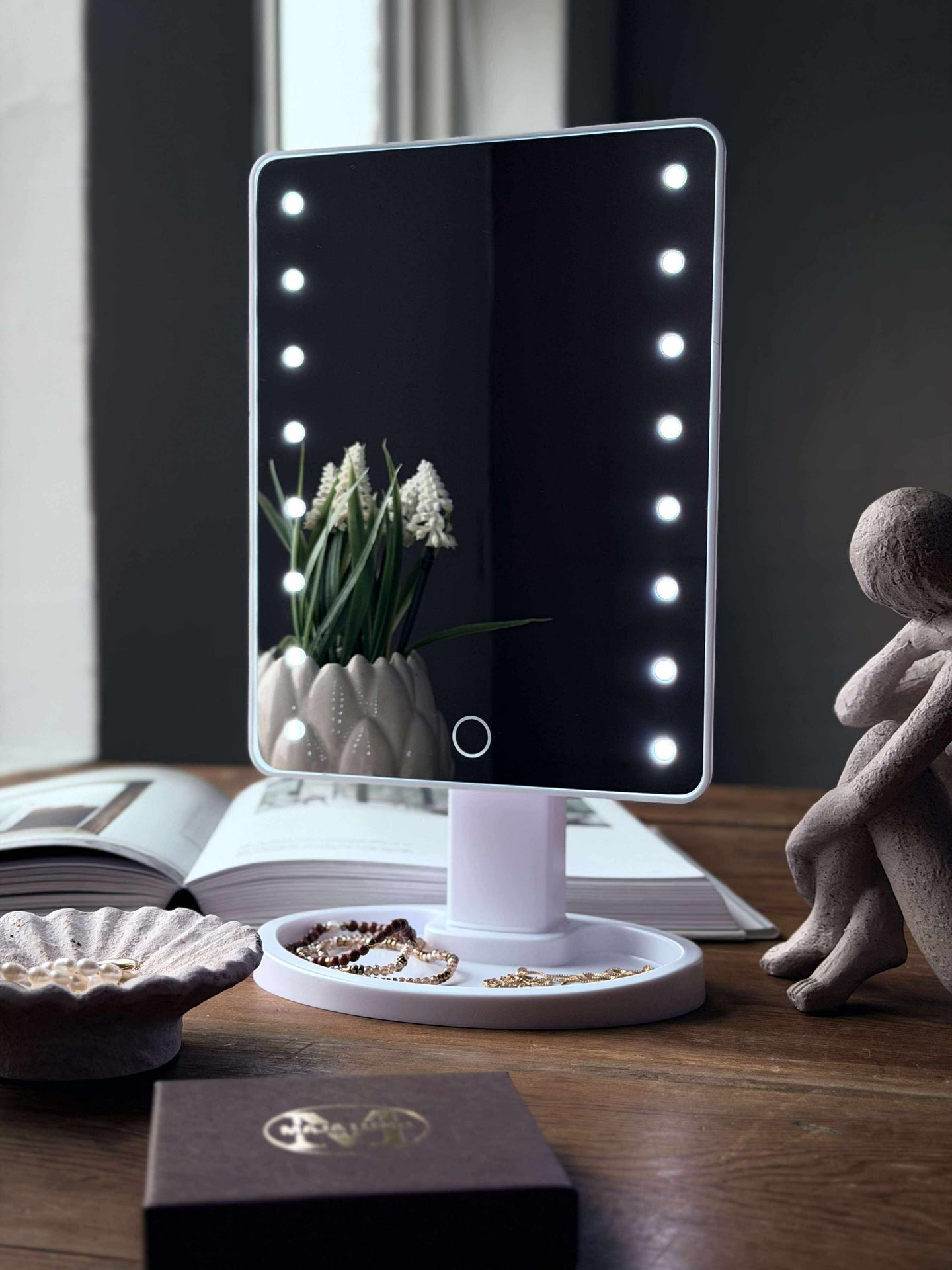 Sminkespeil med lys